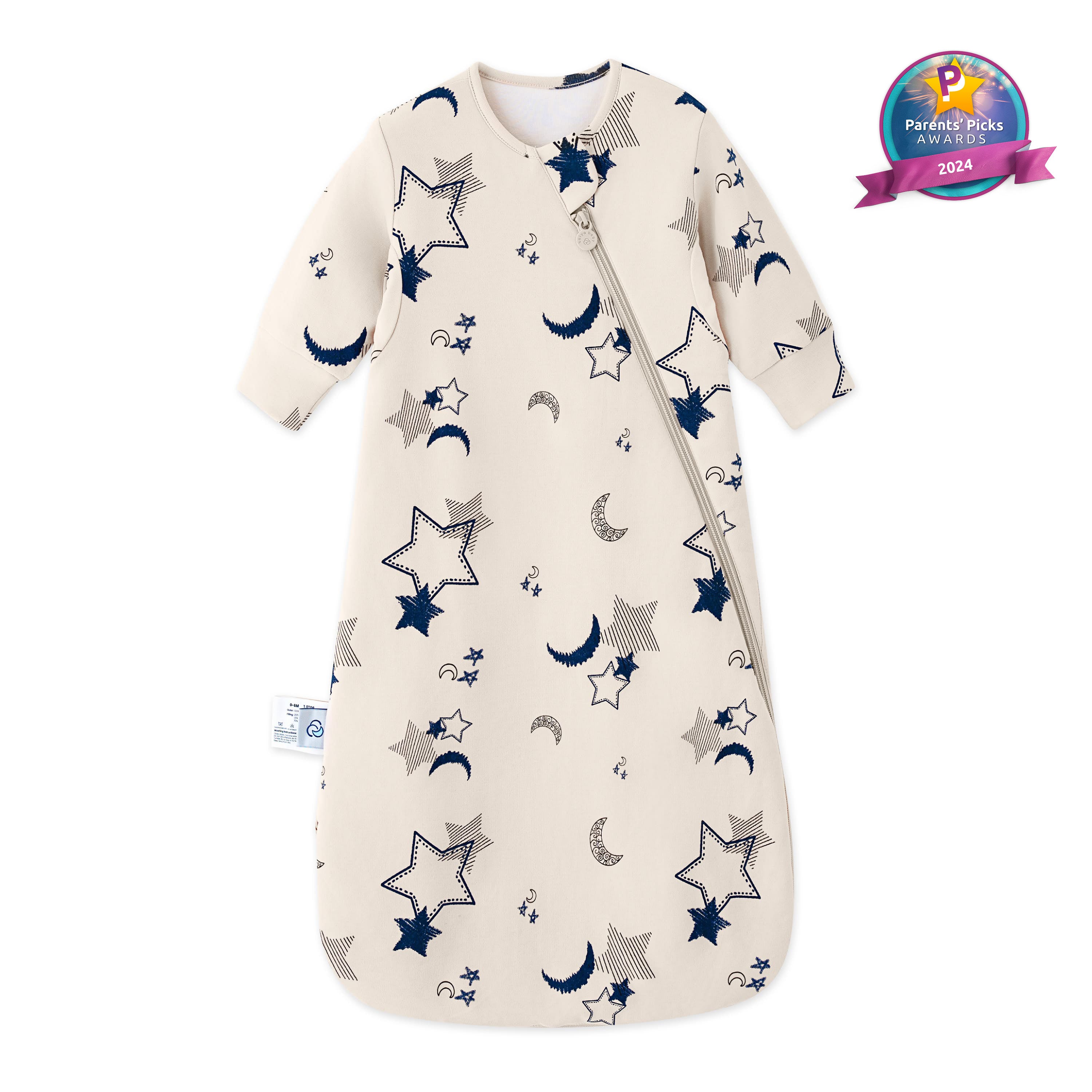 Winter Long Sleeve Sleep Sack 3.5 TOG - Organic Cotton & Camel Wool - Moonlit