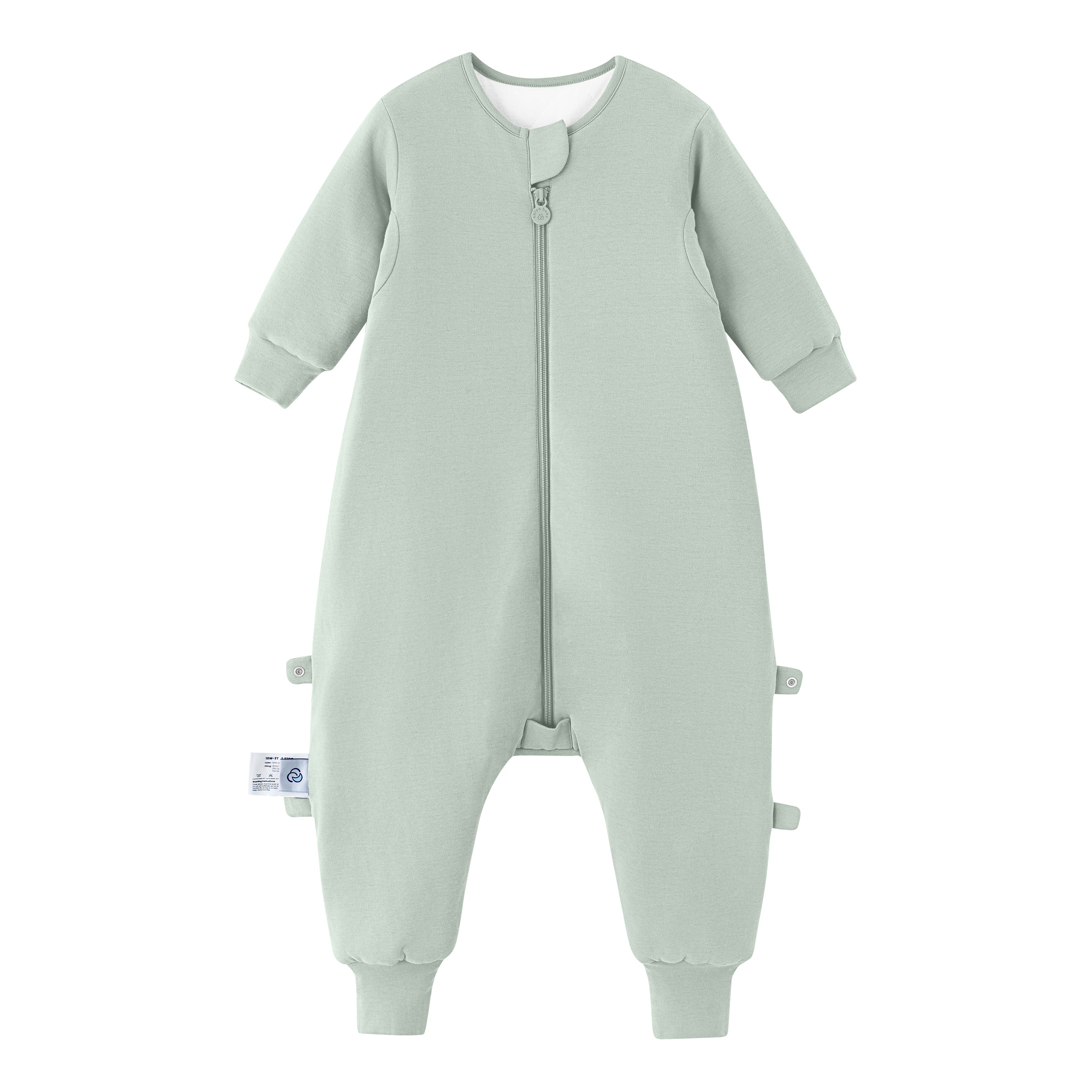 Winter Long Sleeve Sleep Sack Walker 3.5 TOG - Organic Cotton & Camel Wool - Pea Green