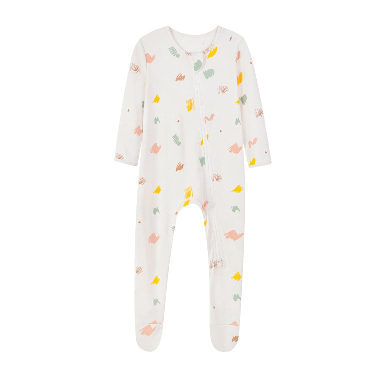 Organic Cotton Zipper Romper Baby Footie Pajamas - Graffiti