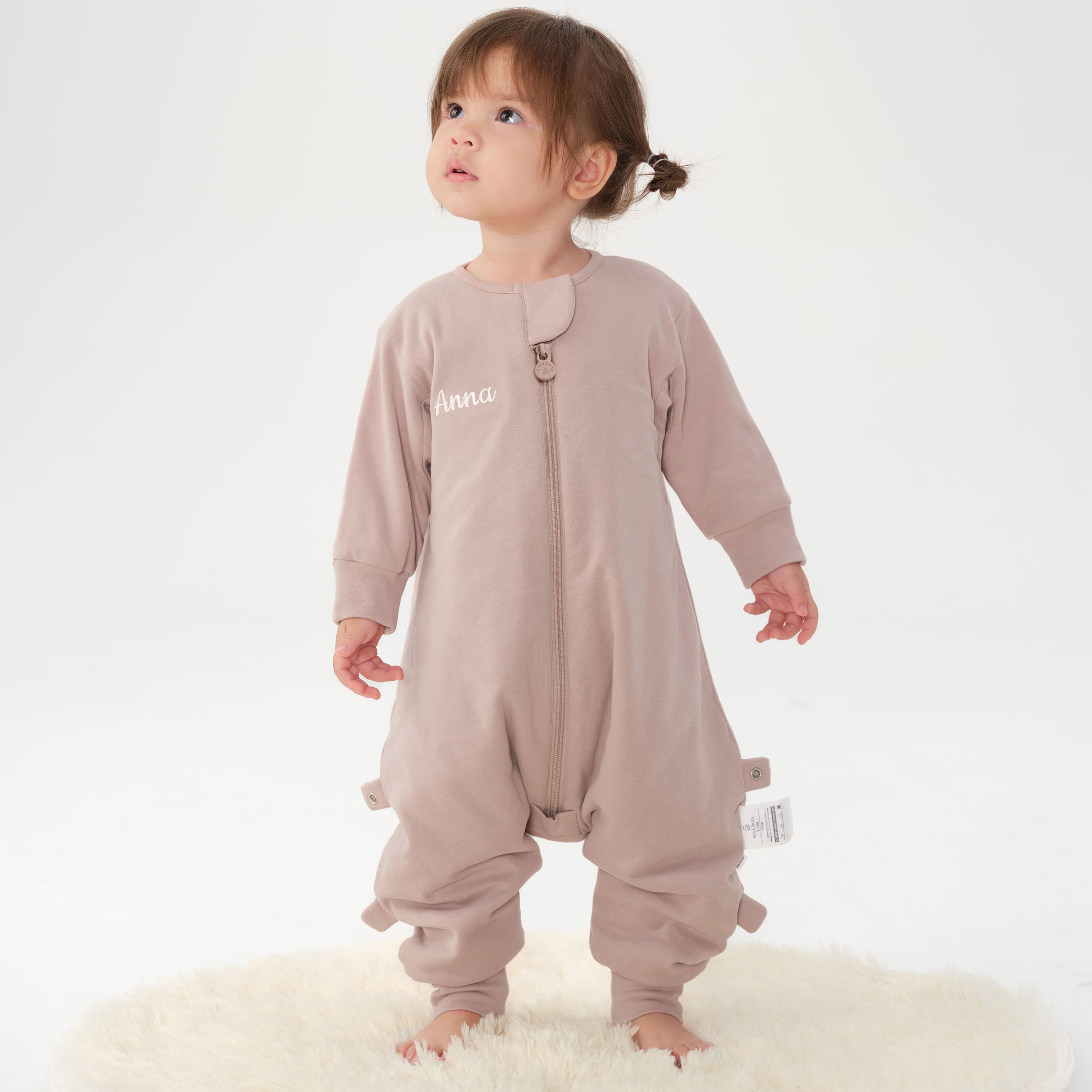 All Season Long Sleeve Sleep Sack Walker 1.0 TOG - Organic Cotton & Camel Wool - Dusty Pink
