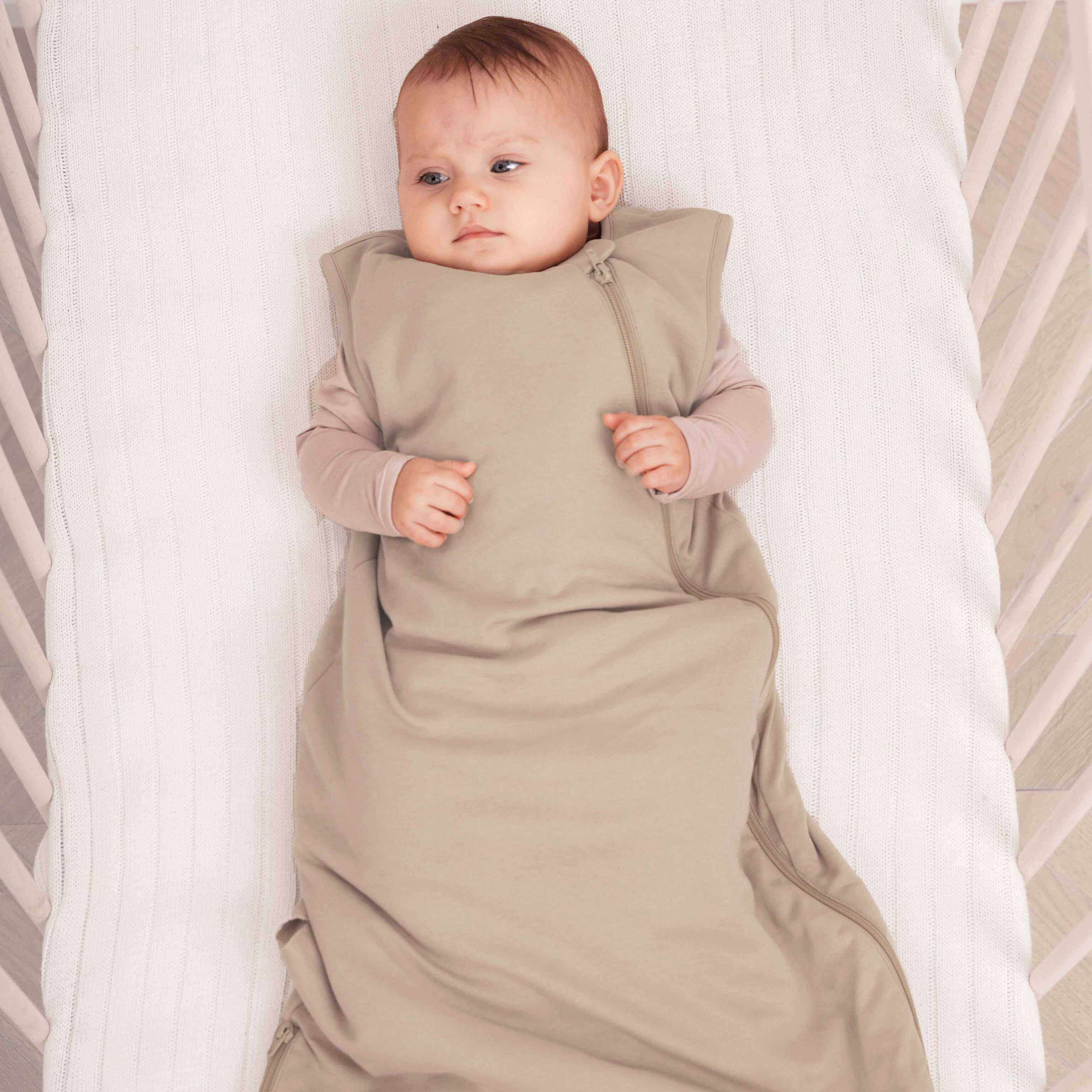 Organic Cotton & Camel Wool Sleeveless Sleep Sack 1.0 TOG - Beige