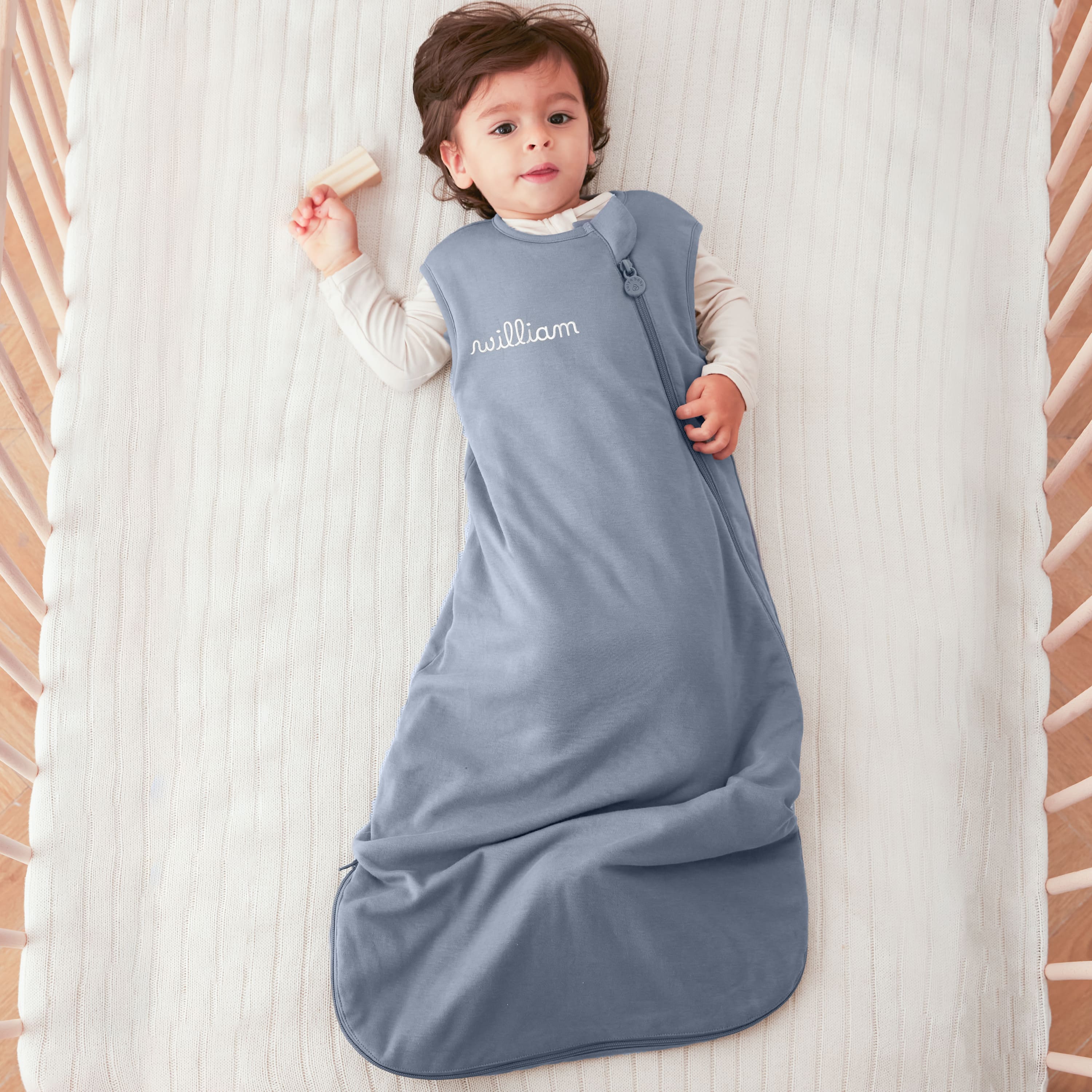 All Season Sleeveless Sleep Sack 1.0 TOG - Organic Cotton & Camel Wool - Flint Stone