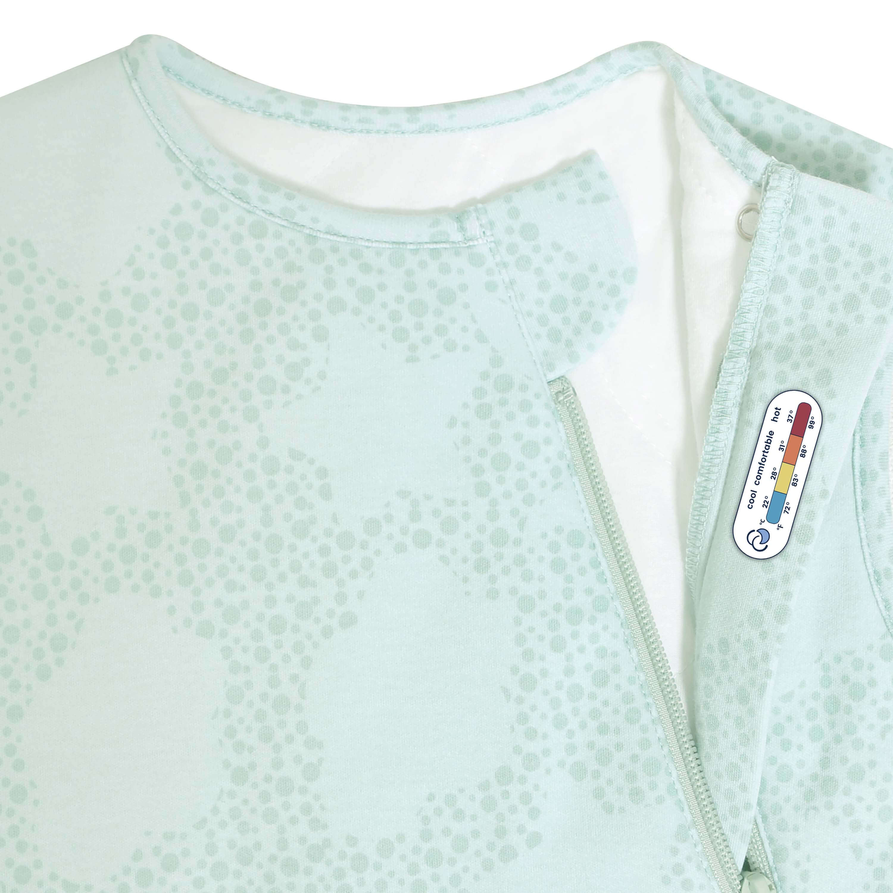 Camel Wool Sleeveless Sleep Sack 1.0 TOG - Mint Sky