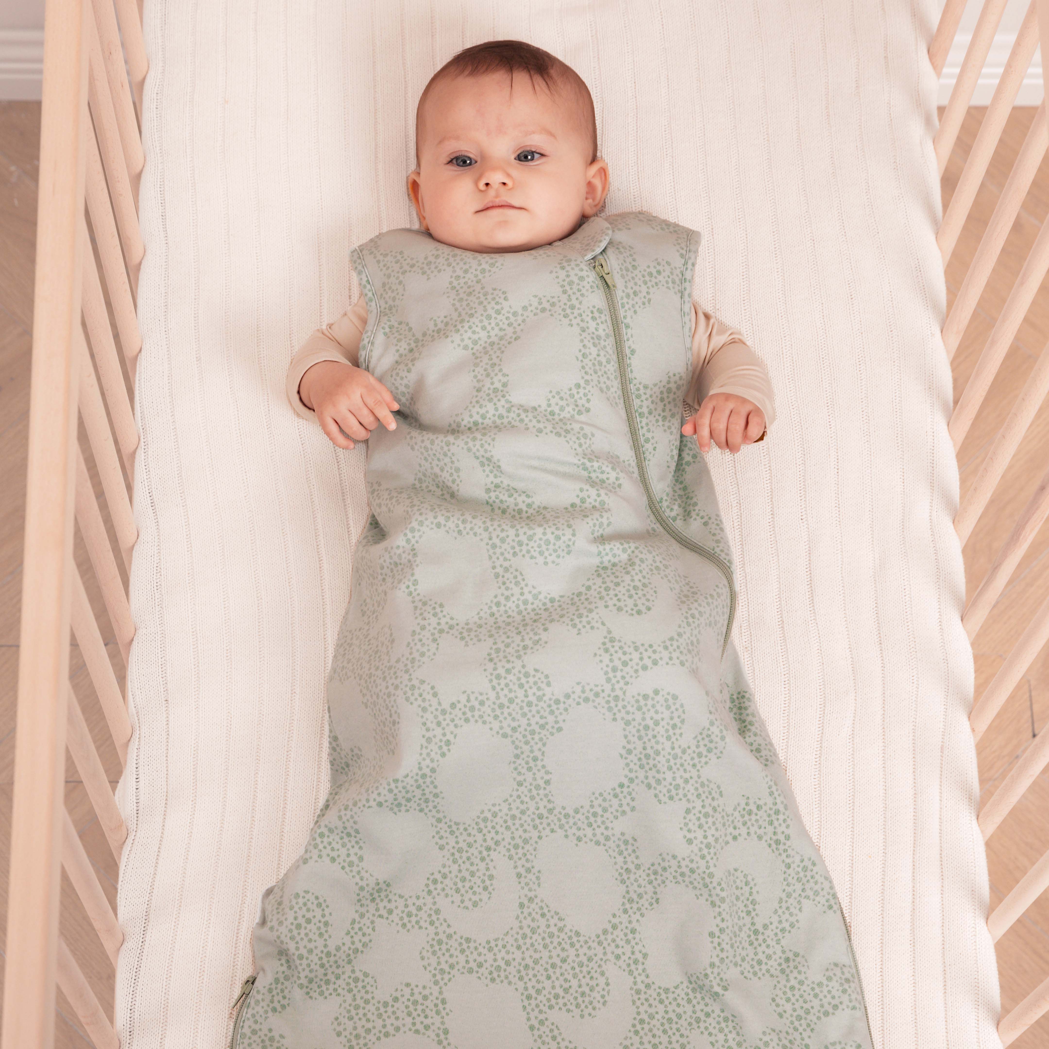 Camel Wool Sleeveless Sleep Sack 1.0 TOG - Mint Sky