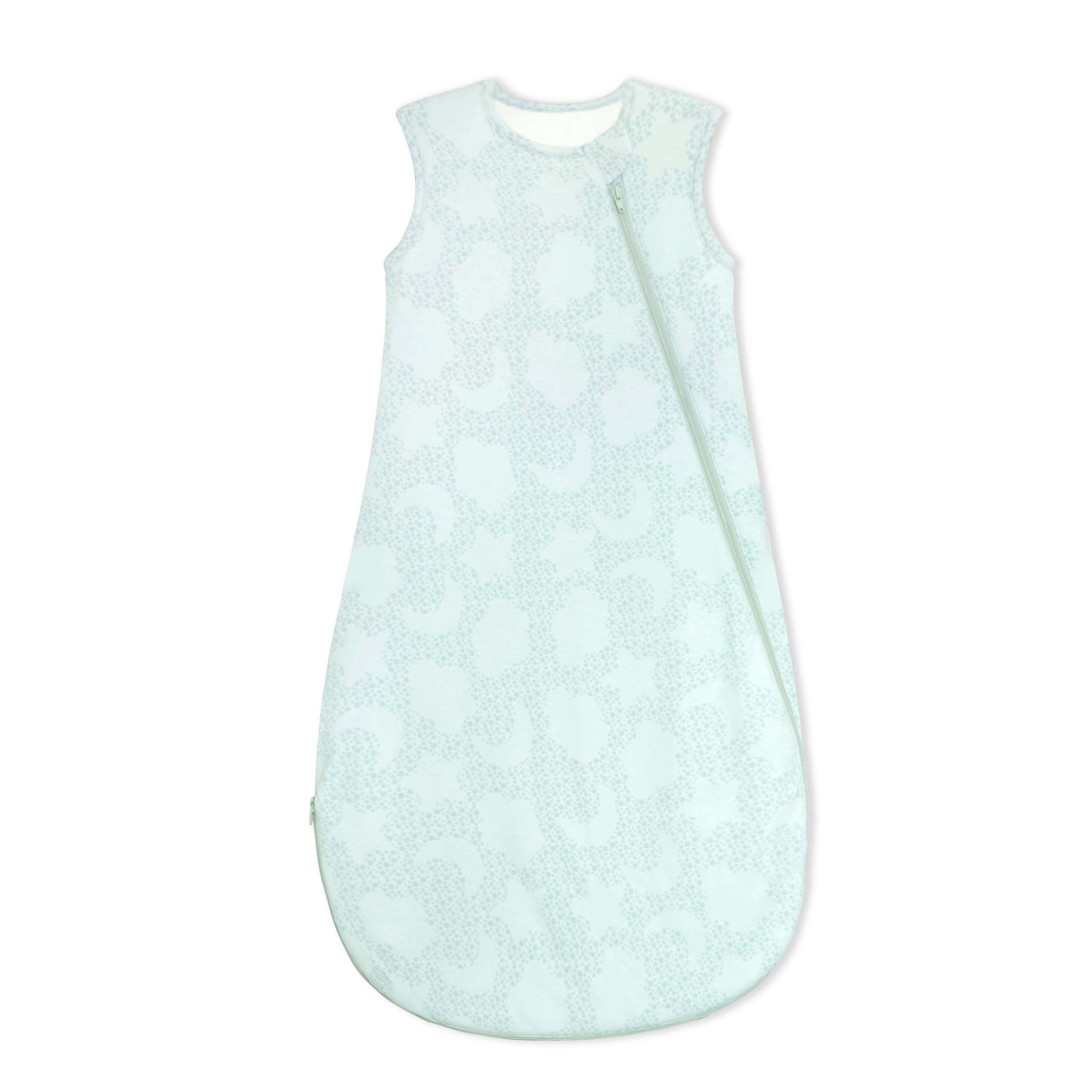 Organic Cotton & Camel Wool Sleeveless Sleep Sack 1.0 TOG - Mint Sky