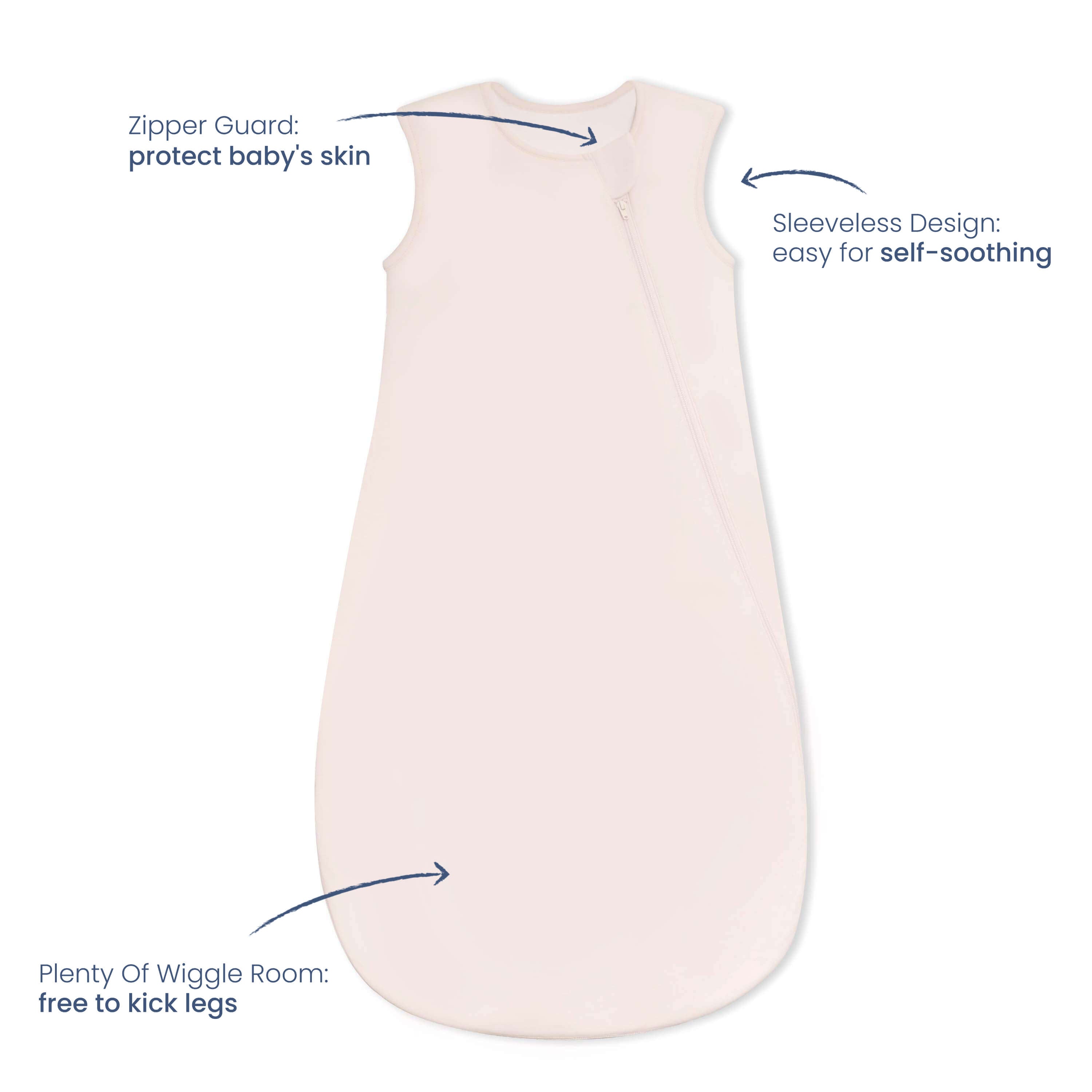 All Season Sleeveless Sleep Sack 1.0 TOG - Organic Cotton & Camel Wool - Primrose Pink