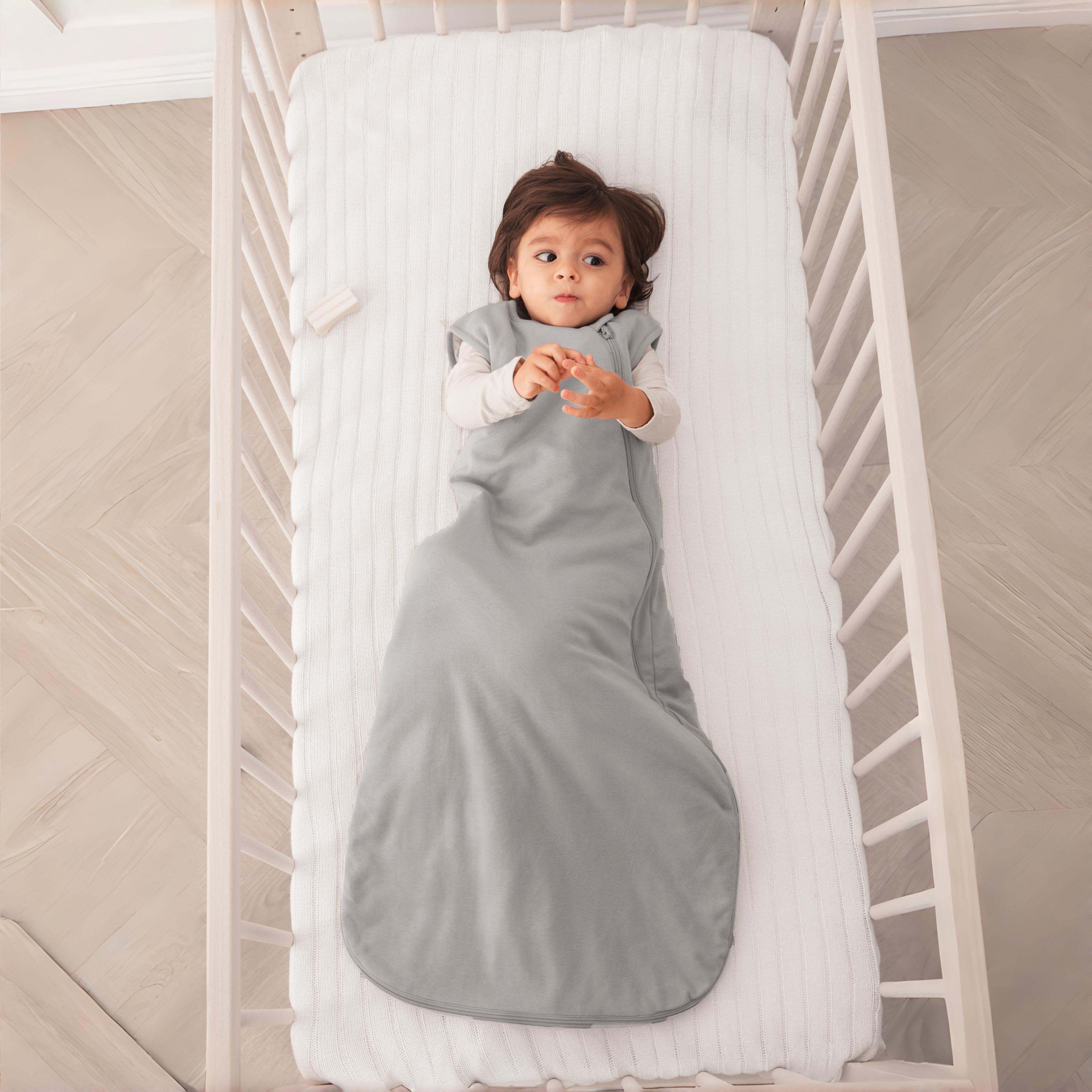 Organic Cotton & Camel Wool Sleeveless Sleep Sack 1.0 TOG - Stone Gray