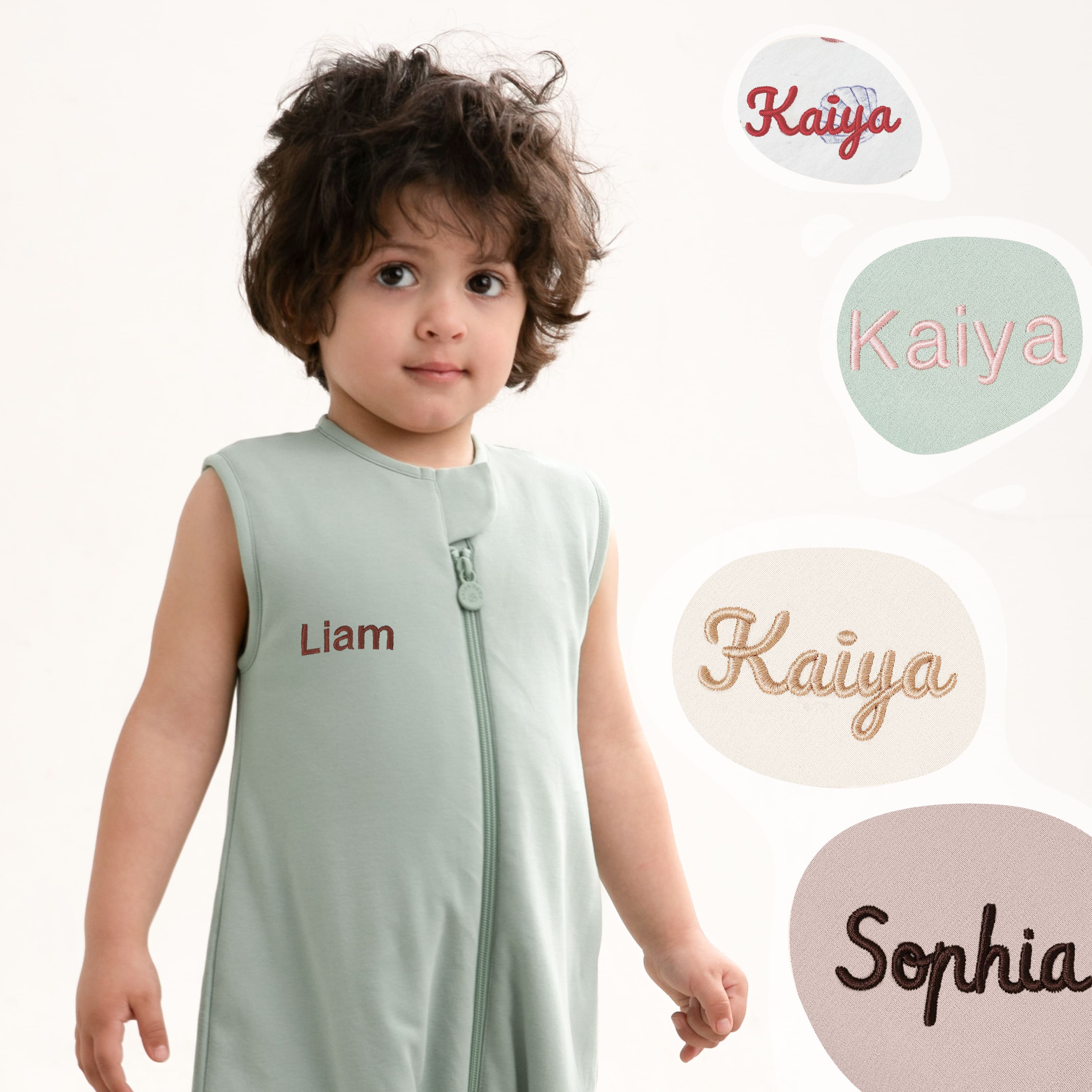 All Season Sleeveless Sleep Sack Walker 1.0 TOG - Organic Cotton & Camel Wool - Pea Green