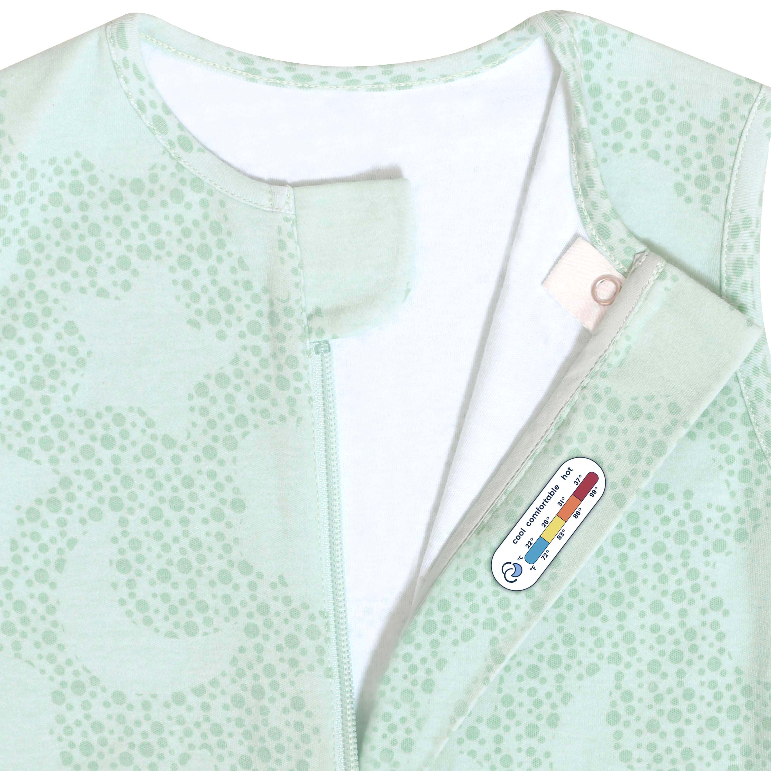 Organic Cotton & Camel Wool Sleeveless Walker Sleep Sack 1.0 TOG - Mint Sky