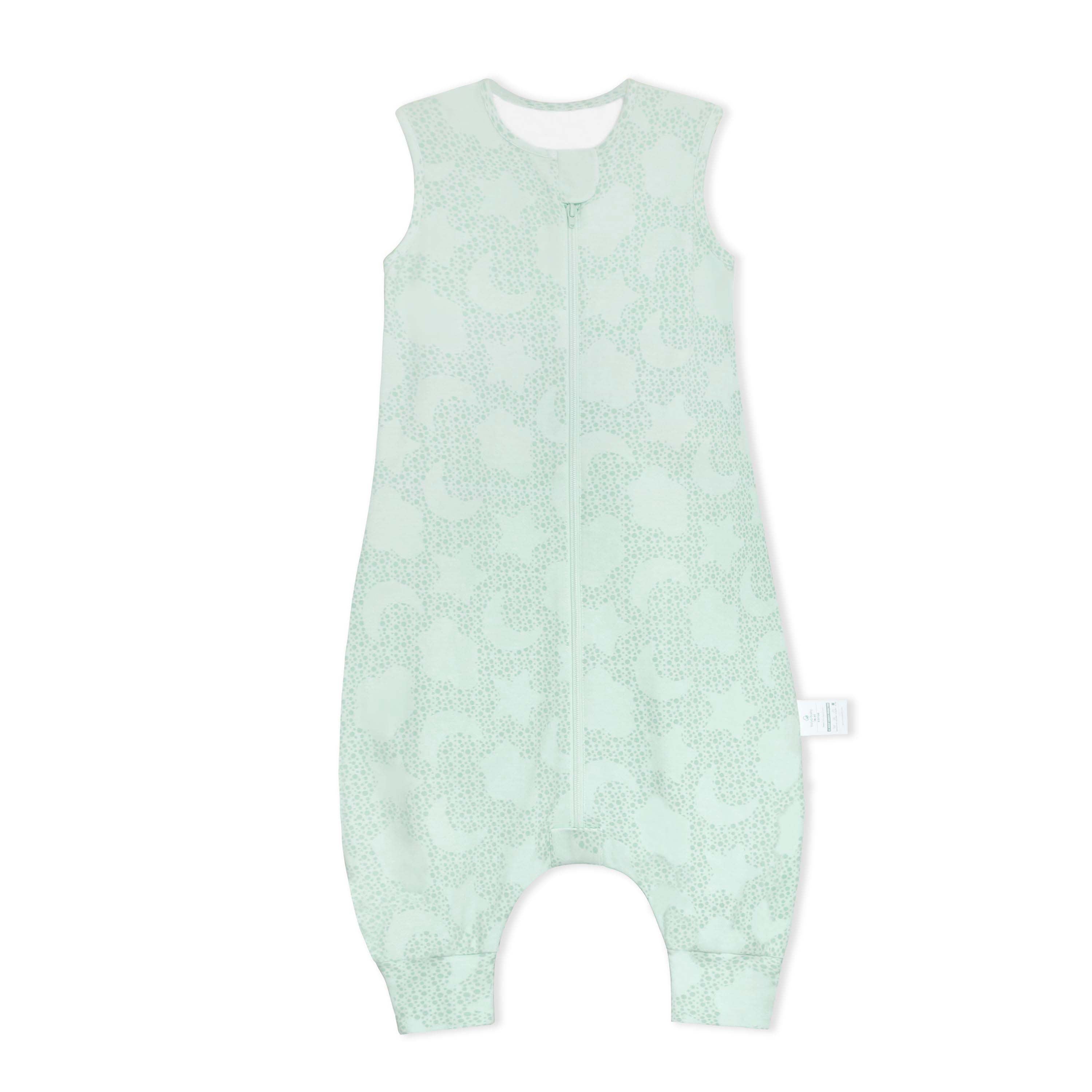 Organic Cotton & Camel Wool Sleeveless Walker Sleep Sack 1.0 TOG - Mint Sky