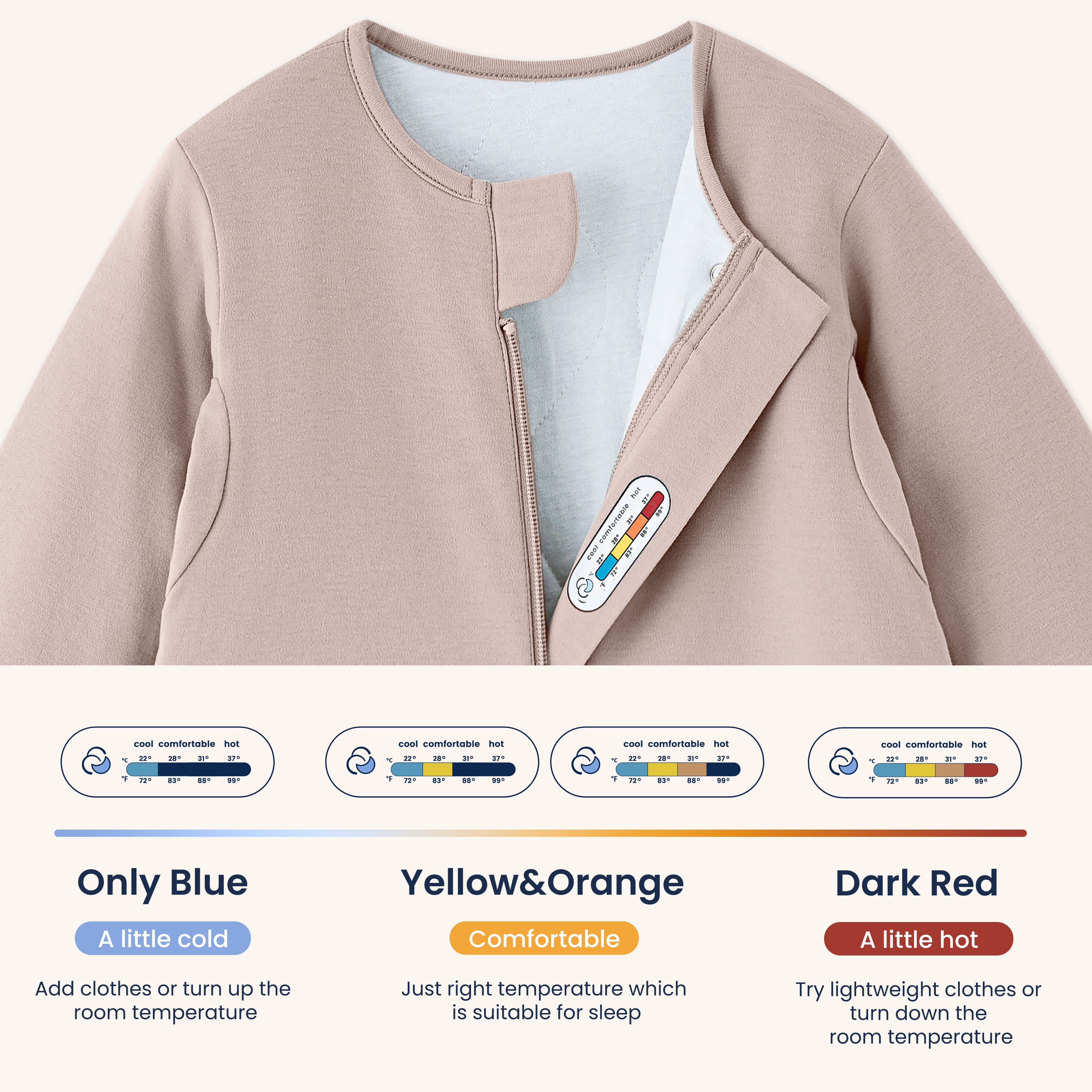 Warm Long Sleeve Sleep Sack Walker 2.5 TOG - Organic Cotton & Camel Wool - Dusty Pink