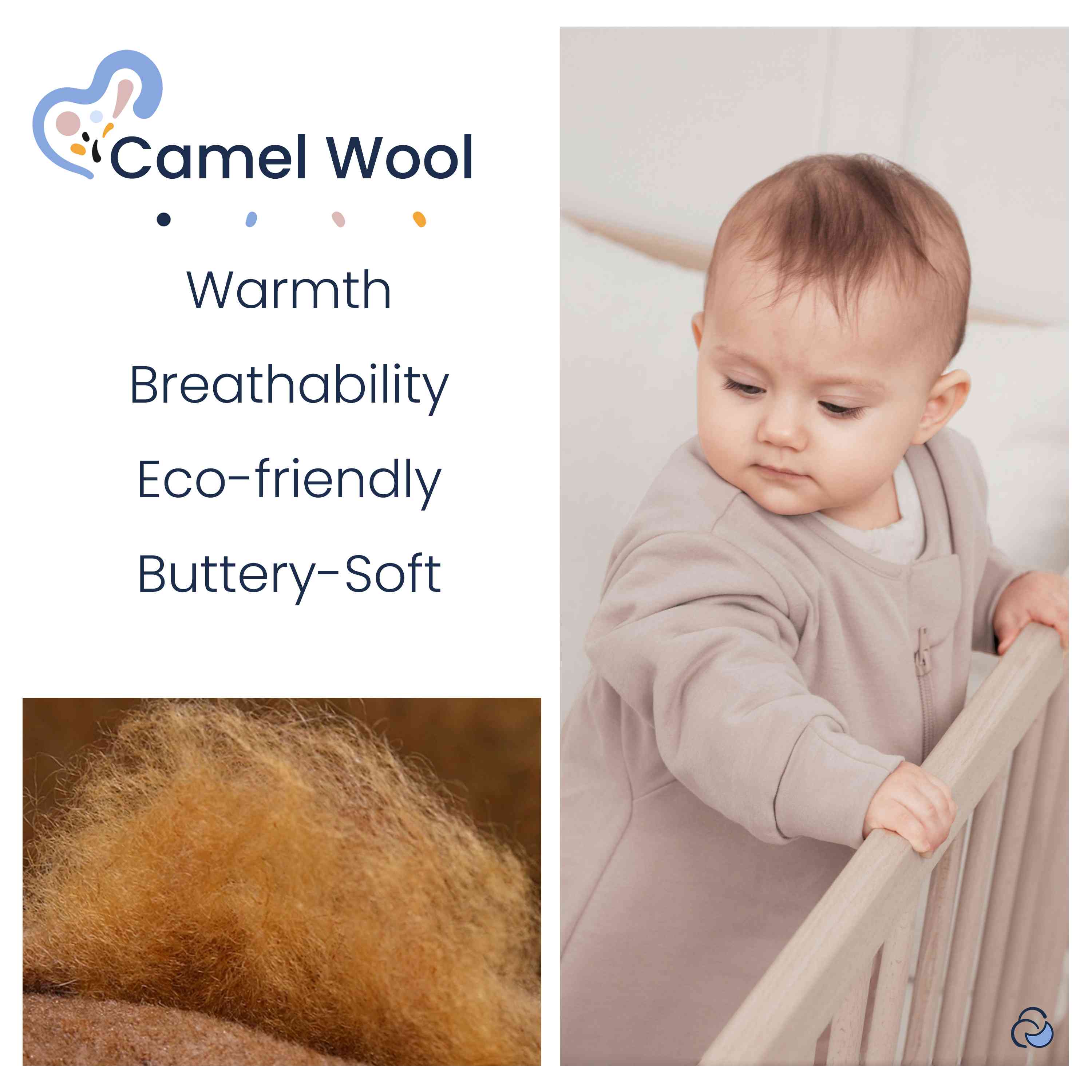 Organic Cotton & Camel Wool Warm Long Sleeve Sleep Sack Walker 2.5 TOG - Dusty Pink