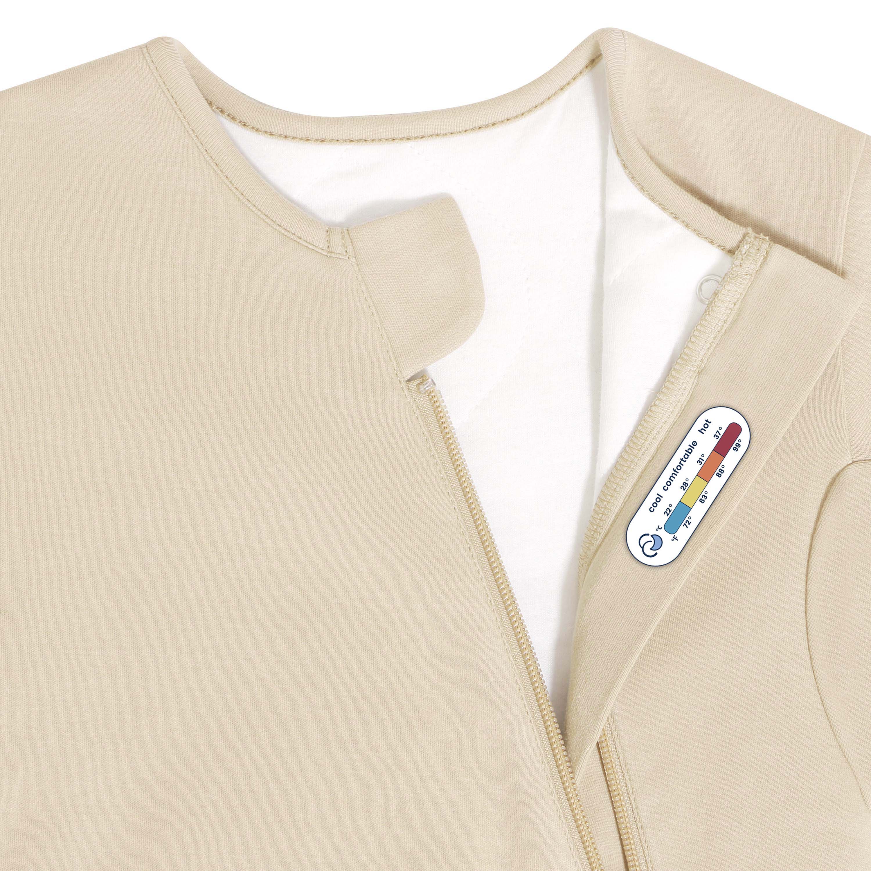 Organic Cotton & Camel Wool Long Sleeve Sleep Sack 2.5 TOG - Beige