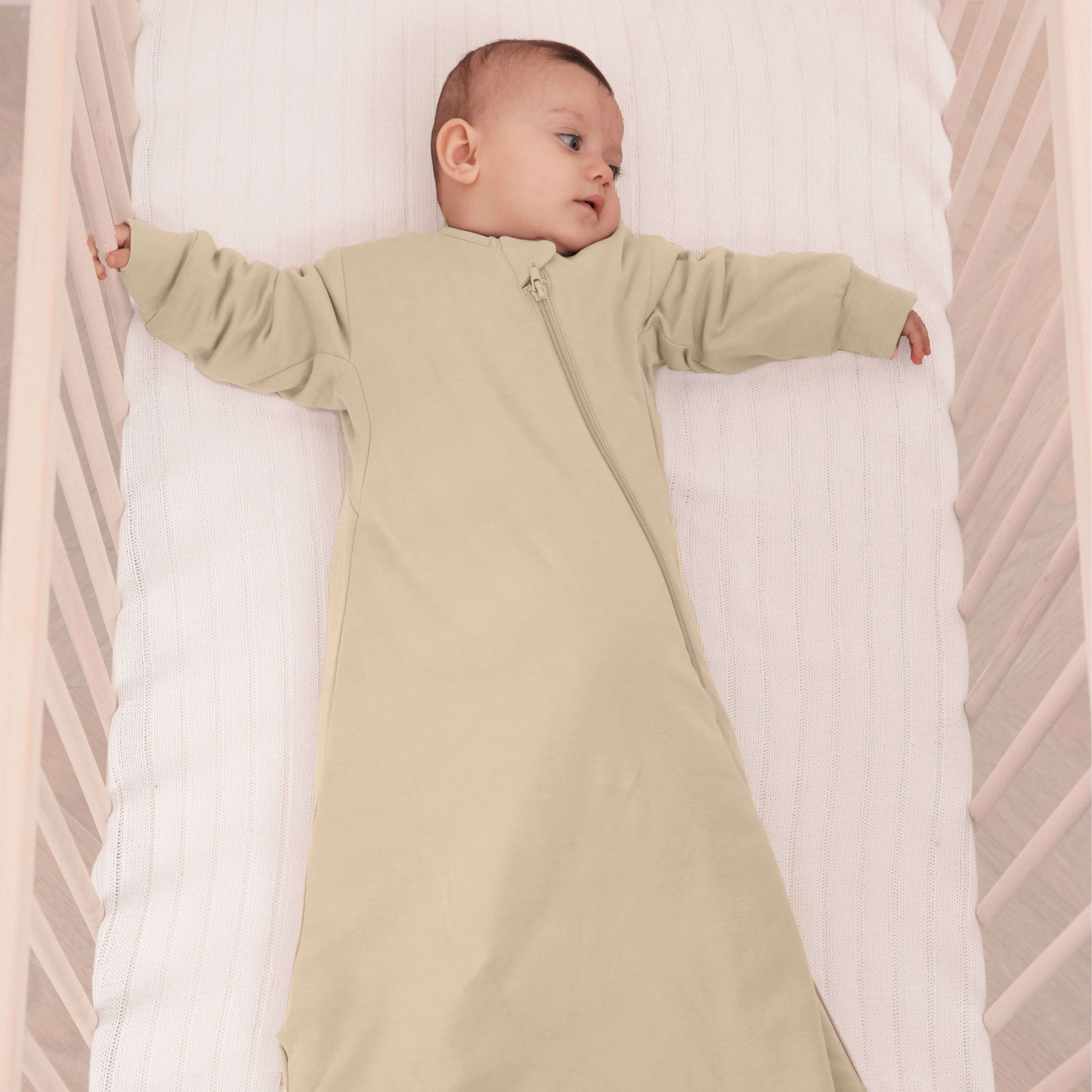 Organic Cotton & Camel Wool Long Sleeve Sleep Sack 2.5 TOG - Beige