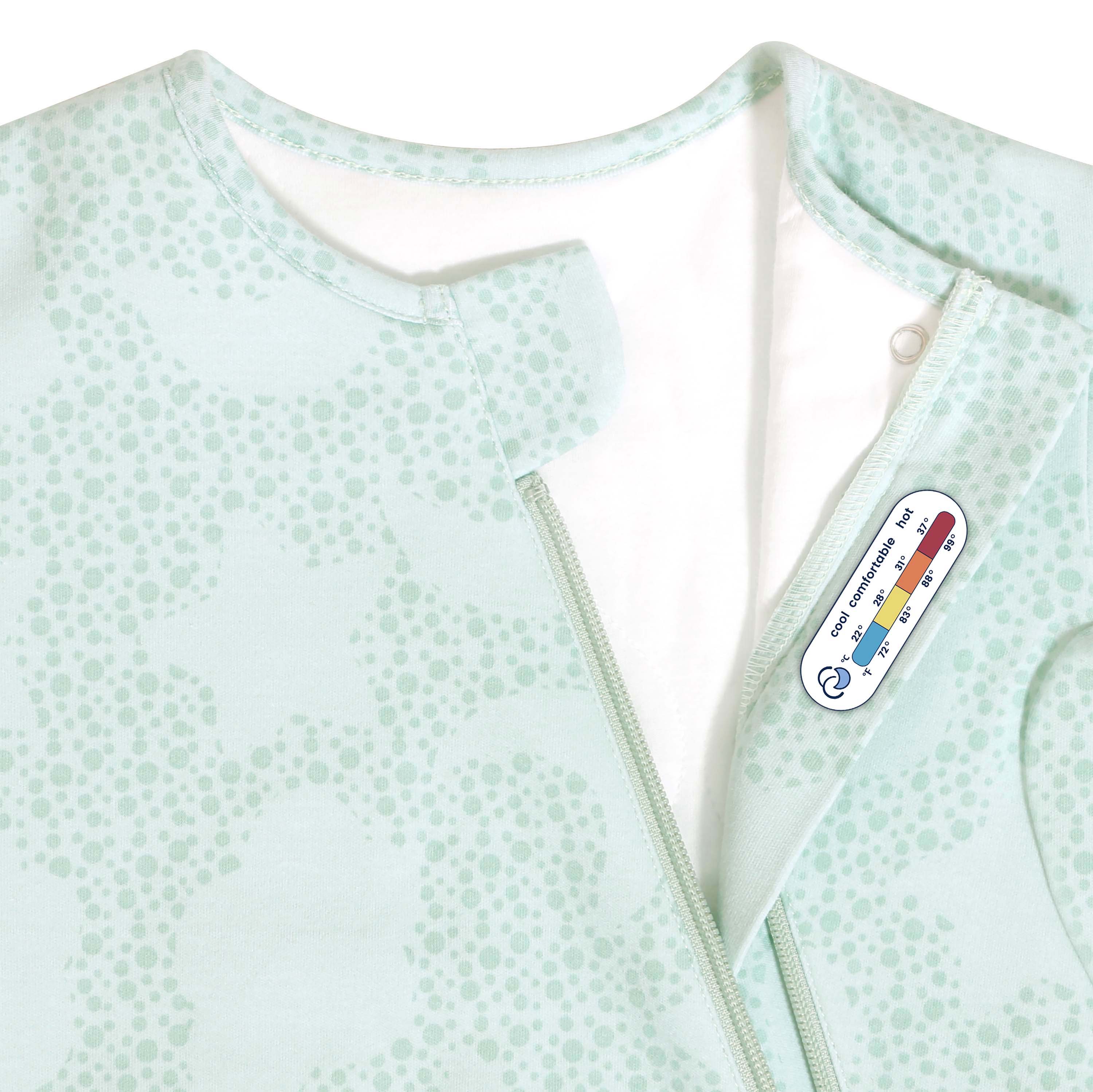 Organic Cotton & Camel Wool Long Sleeve Sleep Sack 2.5 TOG - Mint Sky