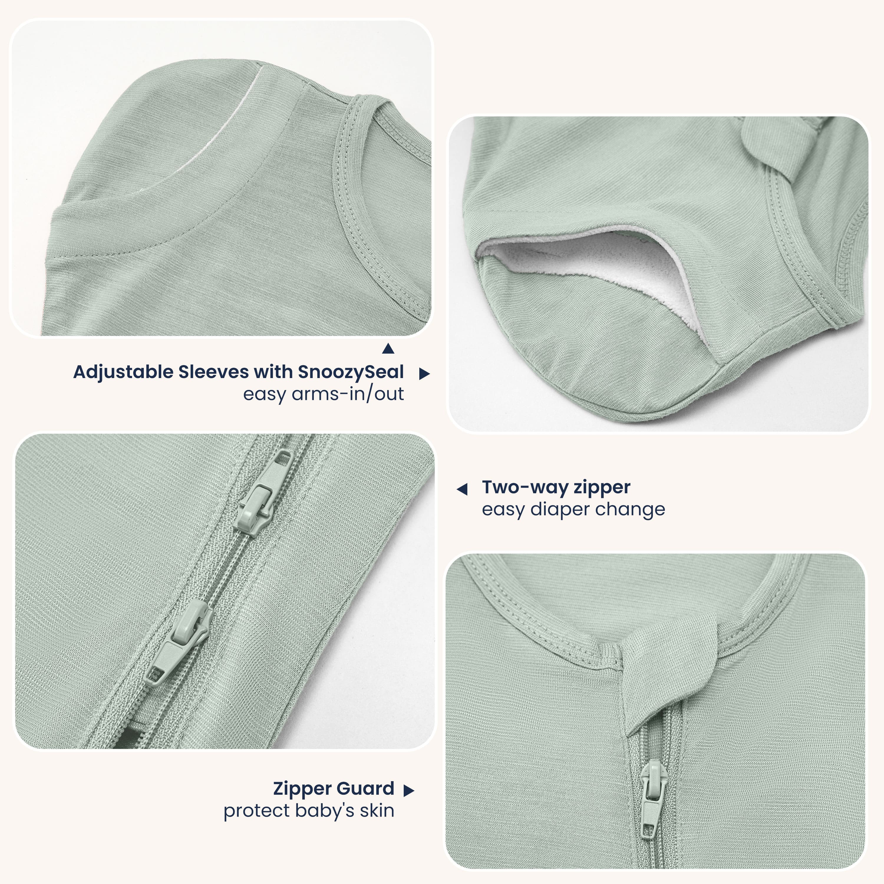 ClimaCuddle™ Swaddle 2-in-1 0.5 TOG - Merino Wool & Rayon Bamboo - Pea Green