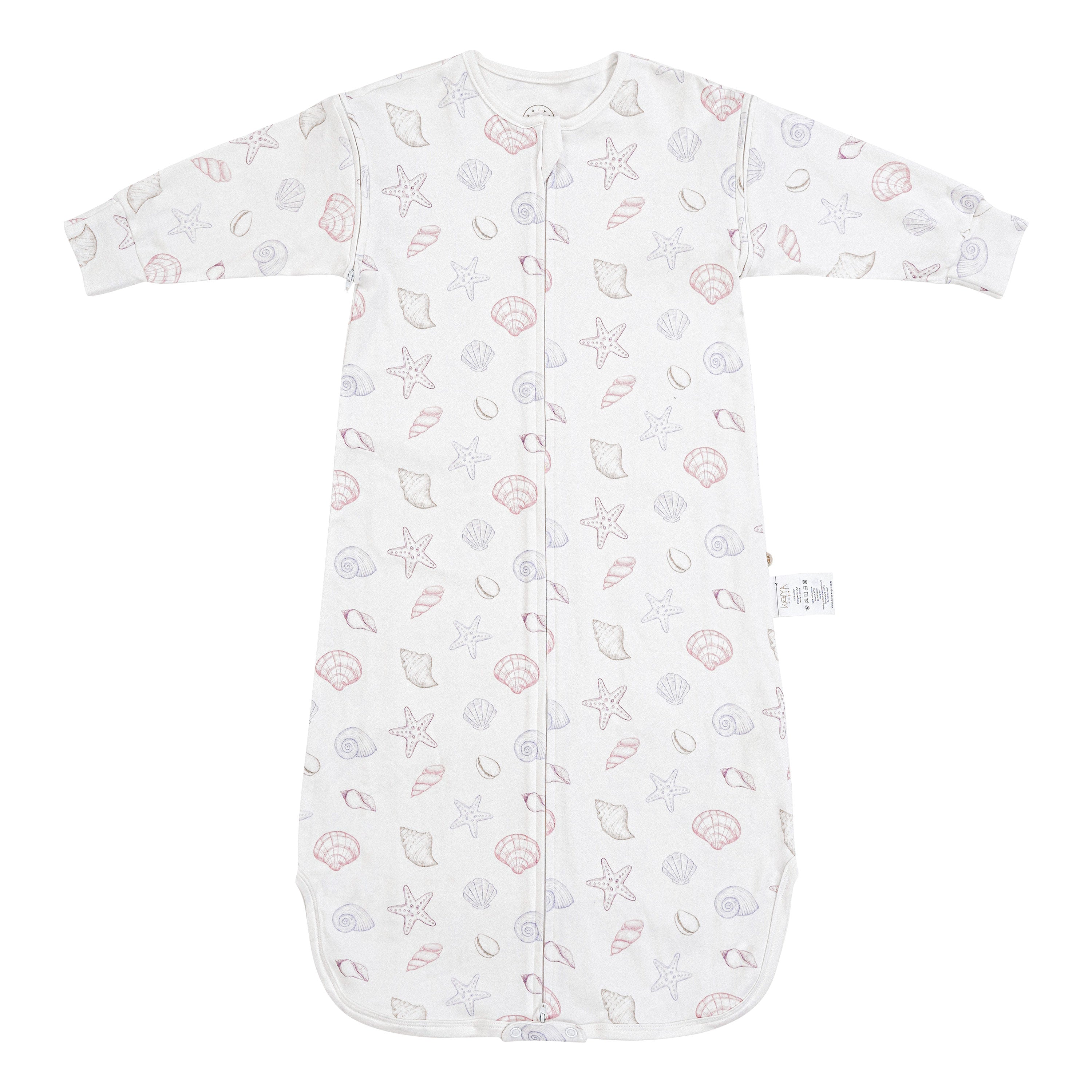 Organic Cotton Front Opening Long Sleeve Sleep Sack 0.5 TOG - Shell