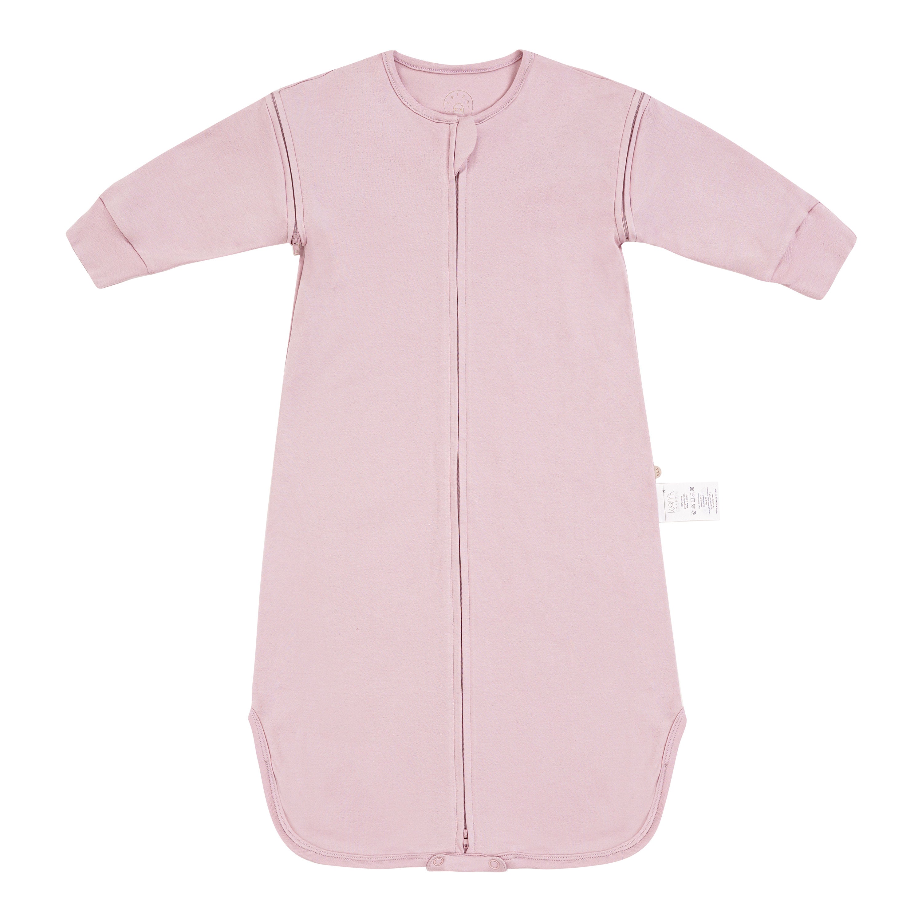 Pima Cotton Front Opening Long Sleeve Sleep Sack 0.5 TOG - Cameo Pink