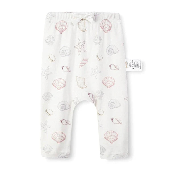 Organic Cotton Half Sleeves Snap Bodysuit+Drawstring Comfy Jogger Lightning Pants - Shell