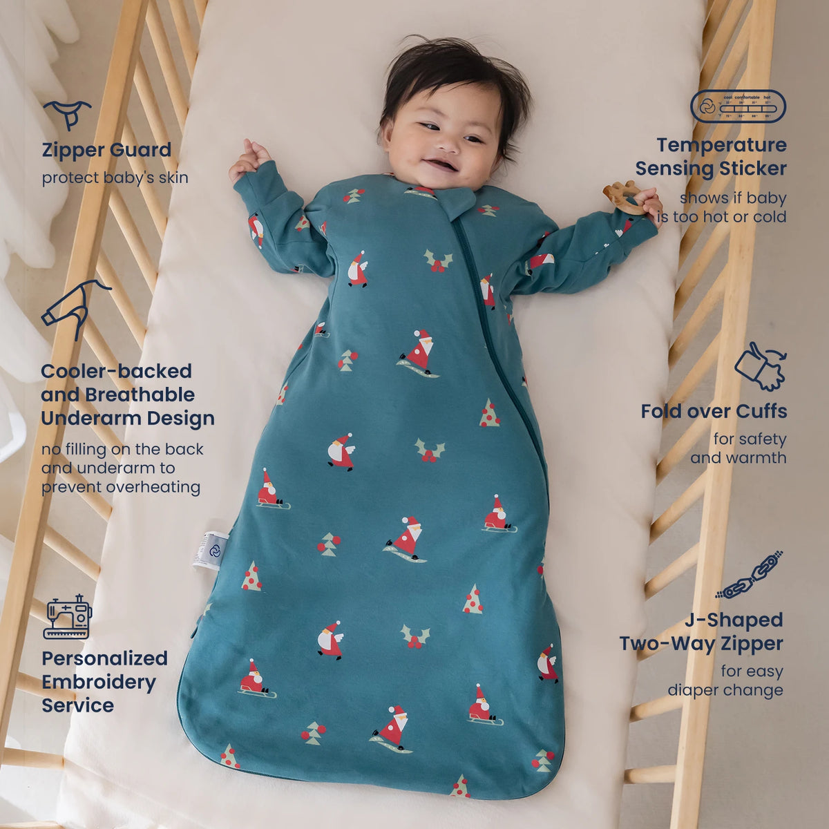 long-sleeve-sleep-sack-1-0-tog-organic-cotton-camel-wool-skiing-santa-design