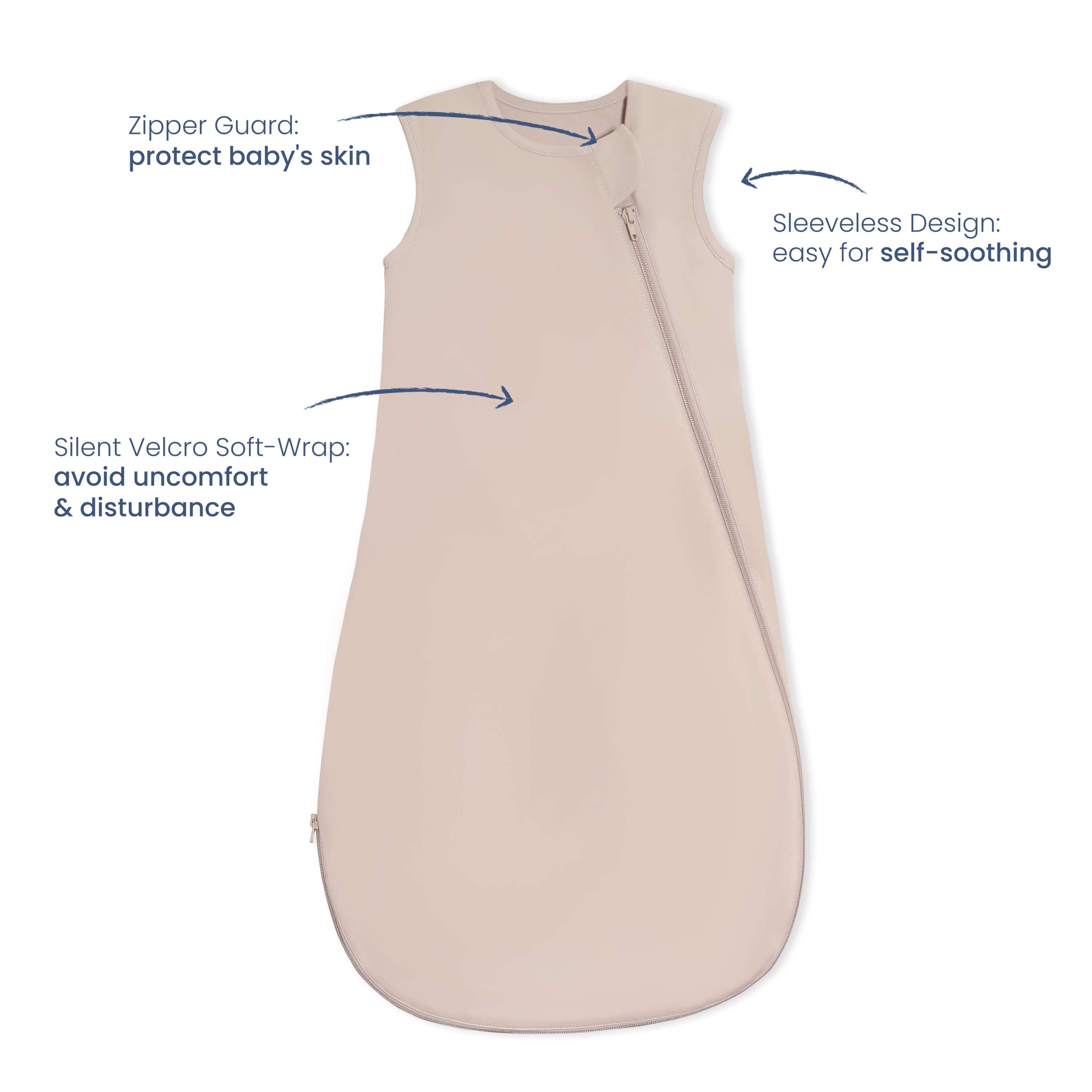 Organic Cotton Newborn Velcro Swaddle 0.5 TOG - Dusty Pink