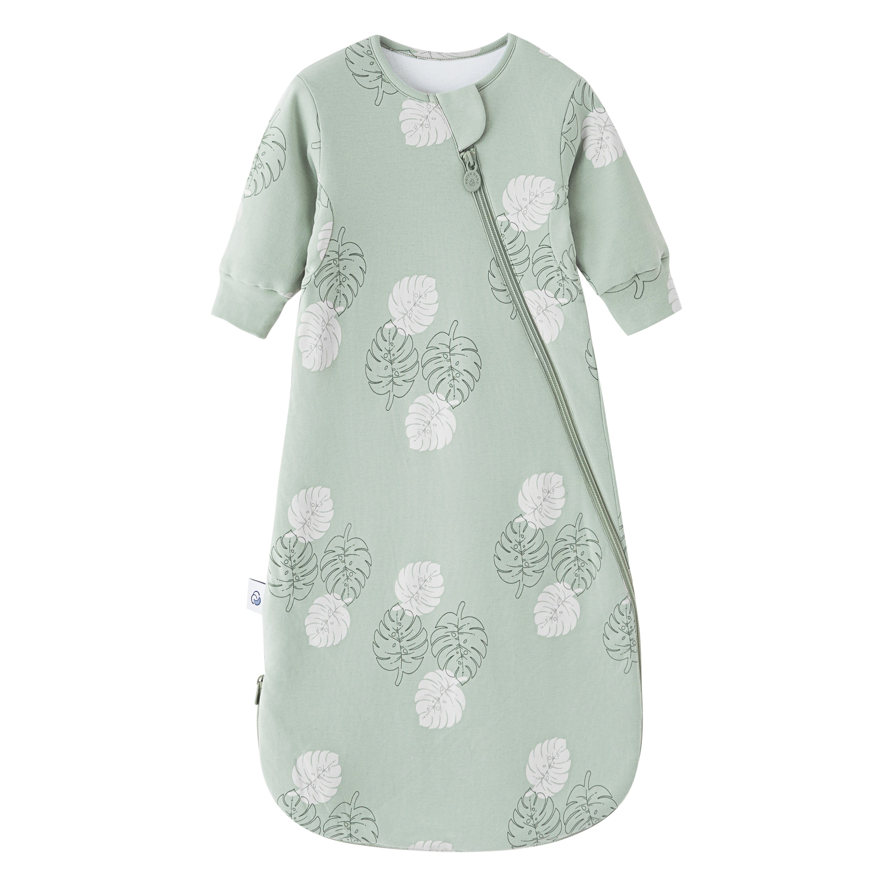 Warm Long Sleeve Sleep Sack 2.5 TOG - Organic Cotton & Camel Wool - Monstera