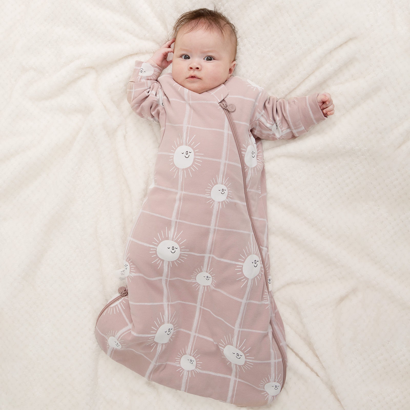 Organic Cotton & Camel Wool Long Sleeve Sleeping Bag 1.0 TOG - Sunshine Tartan