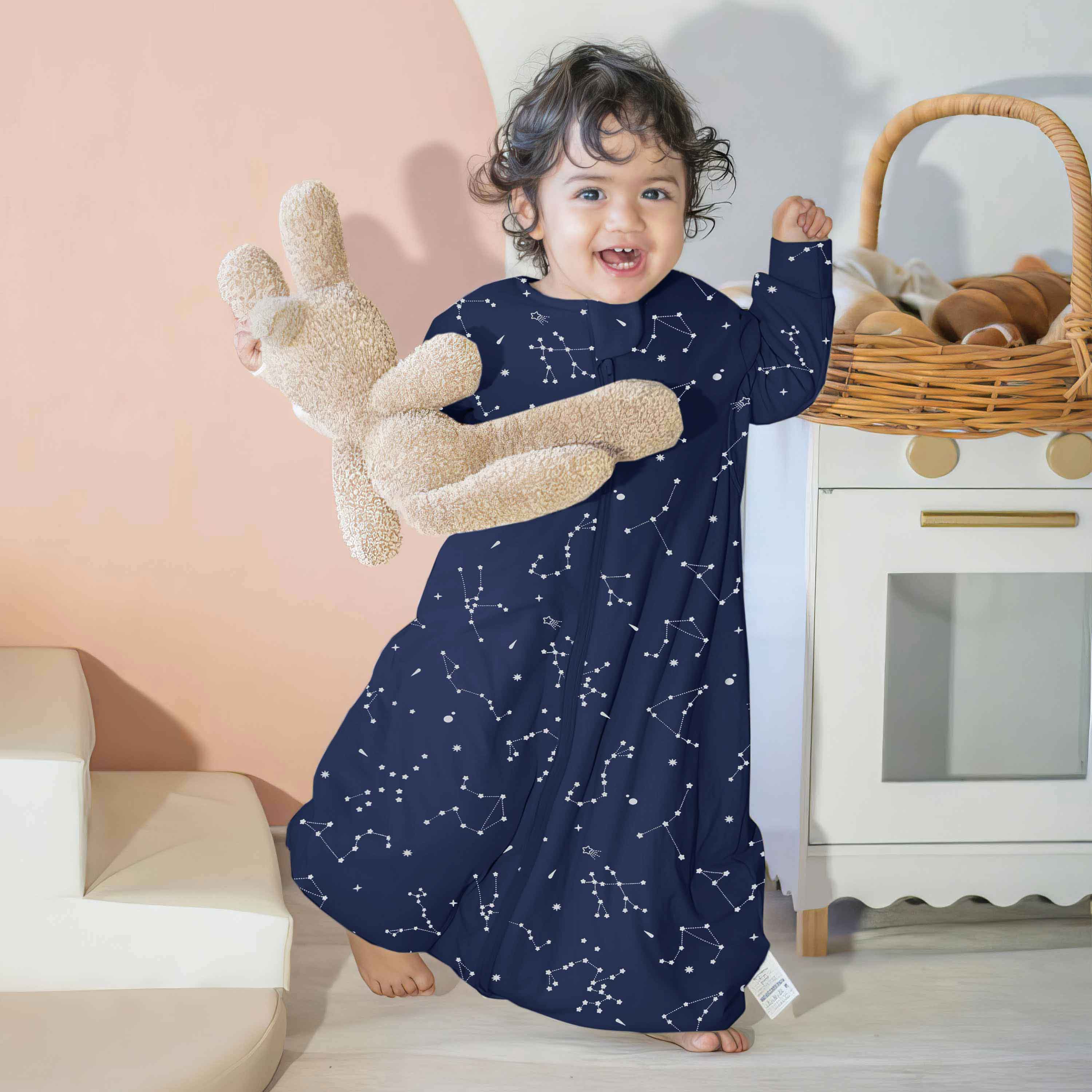 Organic Cotton & Camel Wool Long Sleeve Sleep Sack Walker 1.0 TOG - Constellation