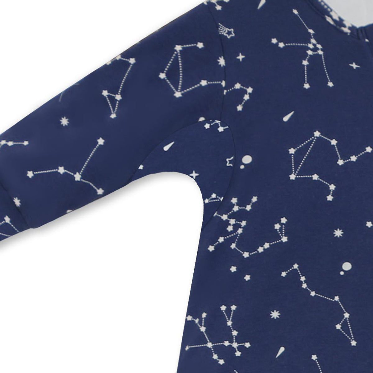 Organic Cotton & Camel Wool Warm Long Sleeve Sleeping Bag With Feet 2.5 TOG - Constellation