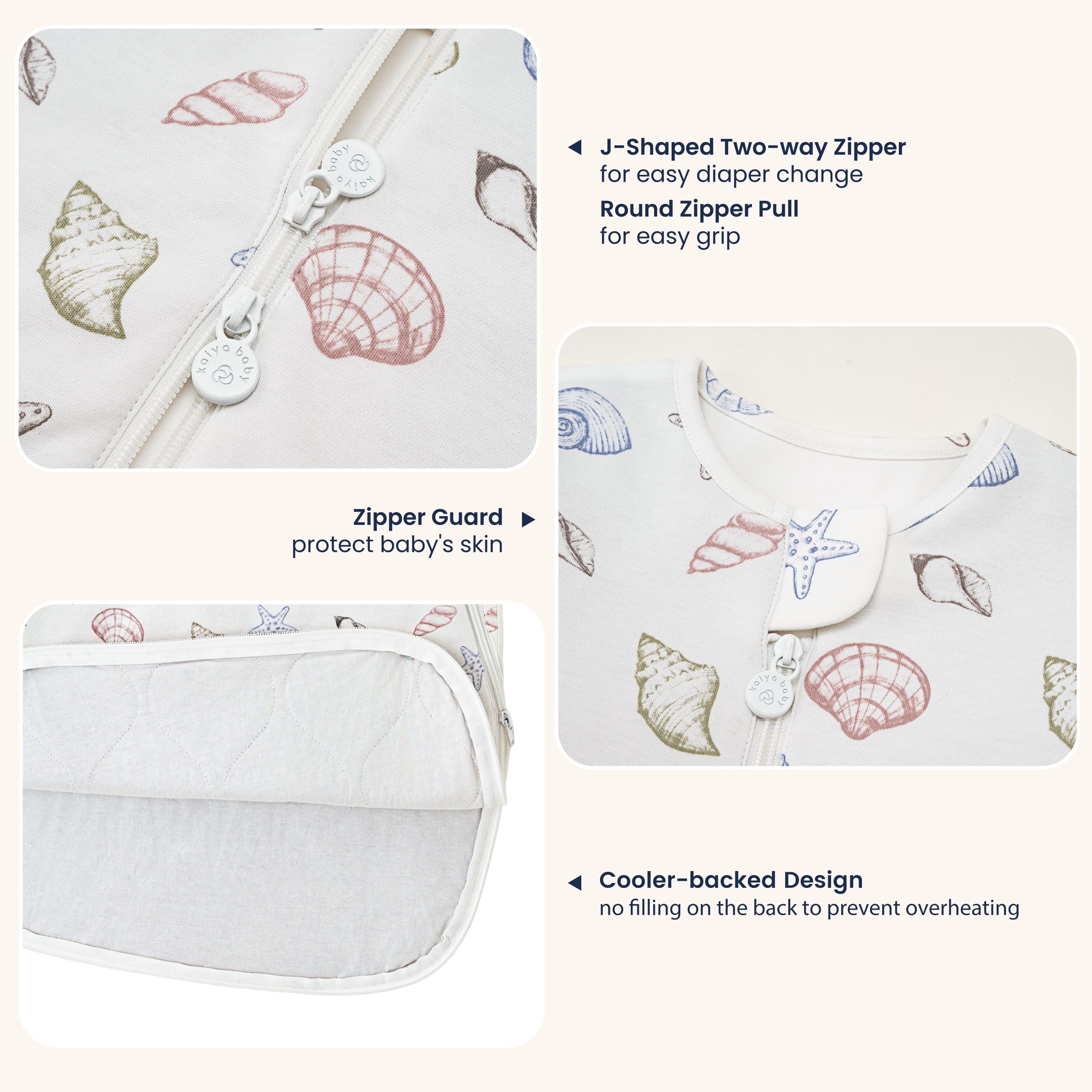 All Season Sleeveless Sleep Sack 1.0 TOG - Organic Cotton & Camel Wool