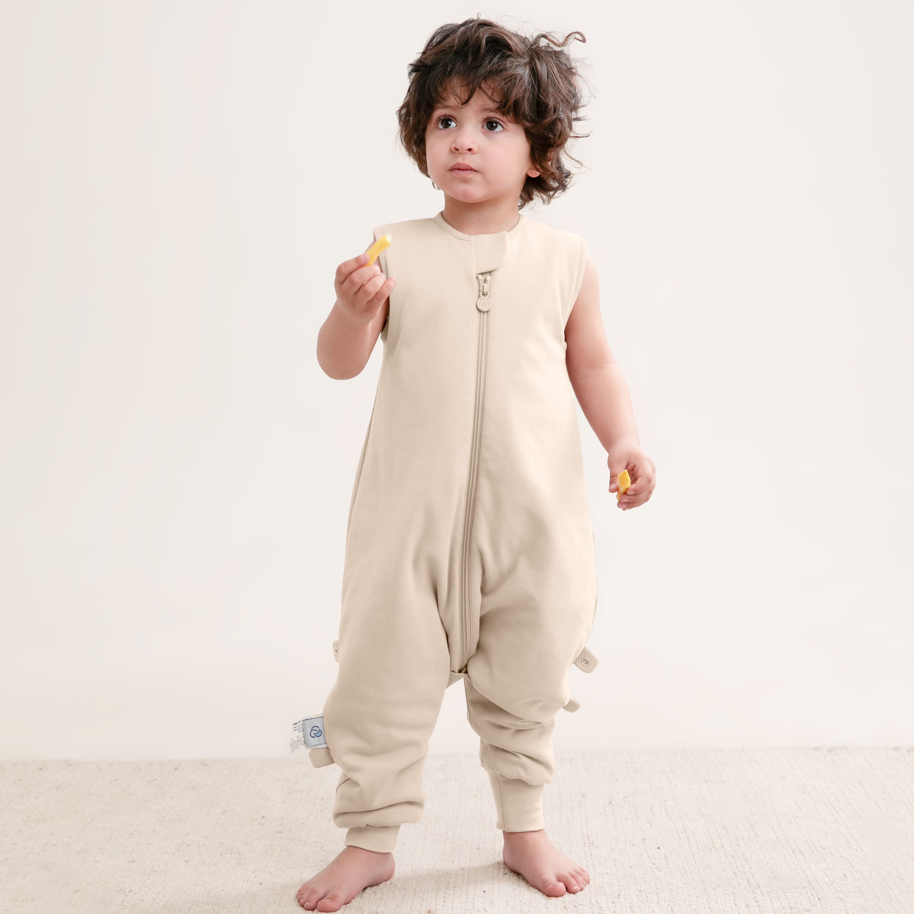 Organic Cotton & Camel Wool Sleeveless Sleep Sack Walker 1.0 TOG - Cream