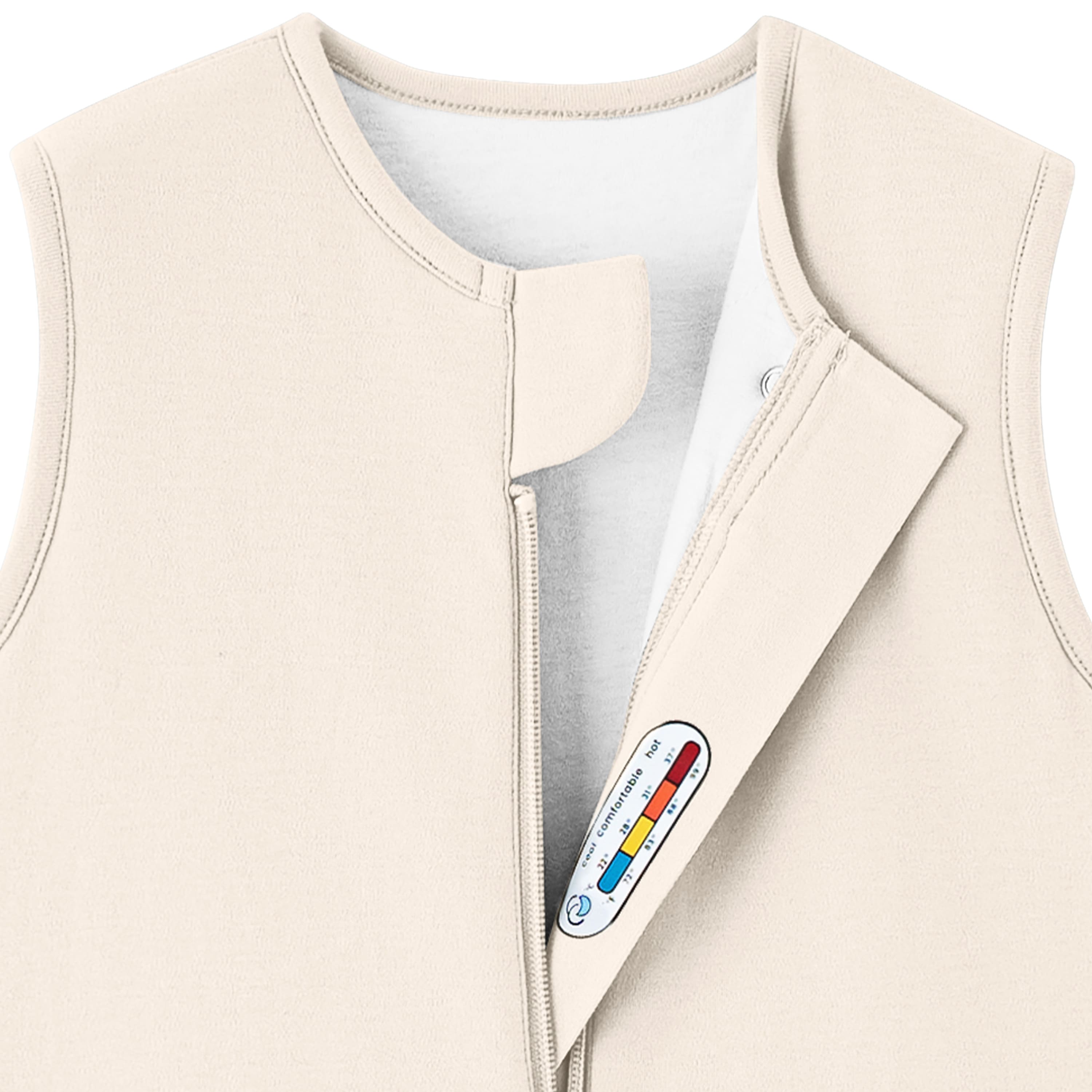 Organic Cotton & Camel Wool Sleeveless Sleep Sack Walker 1.0 TOG - Cream