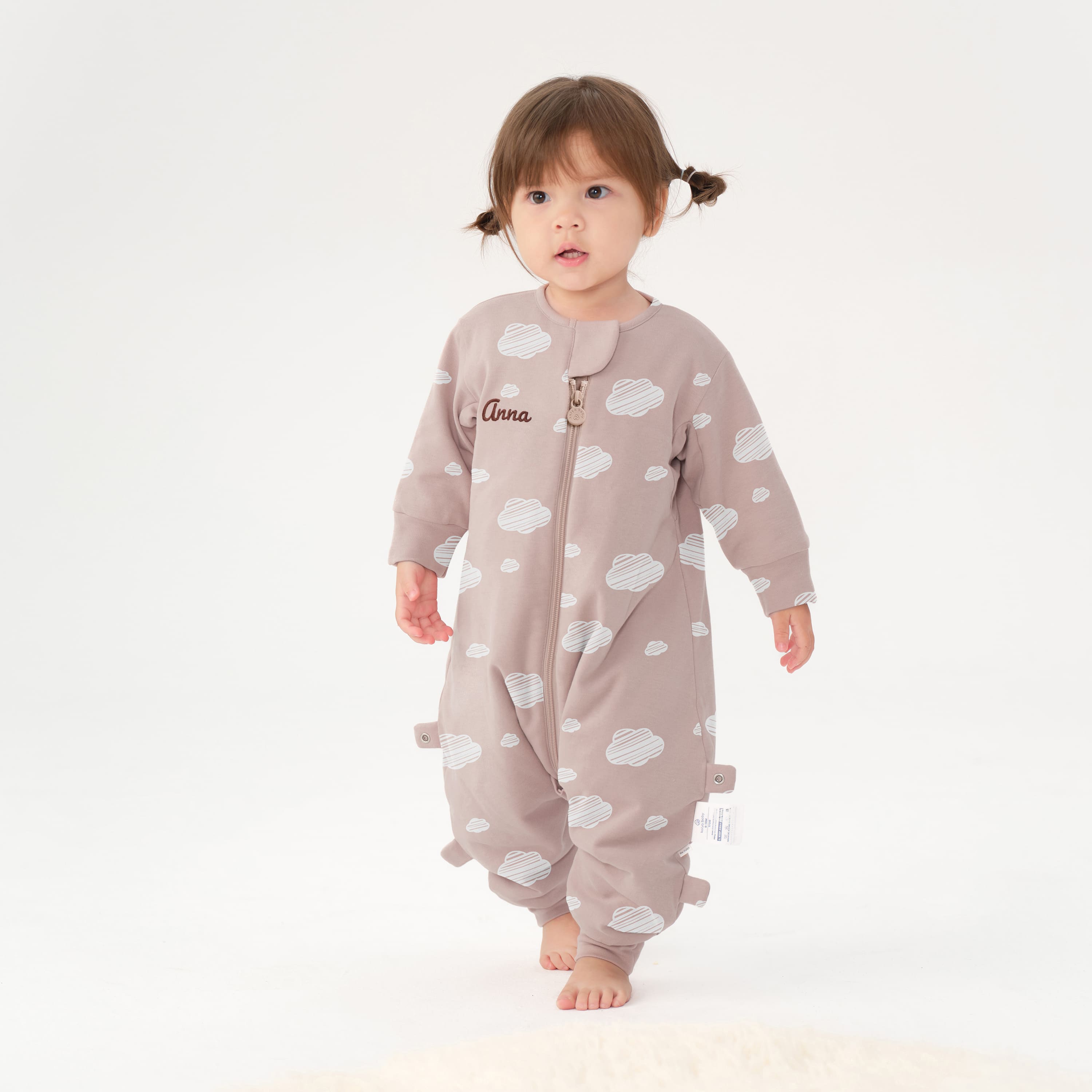 Warm Long Sleeve Sleep Sack Walker 2.5 TOG - Organic Cotton & Camel Wool - Pink Sky girl