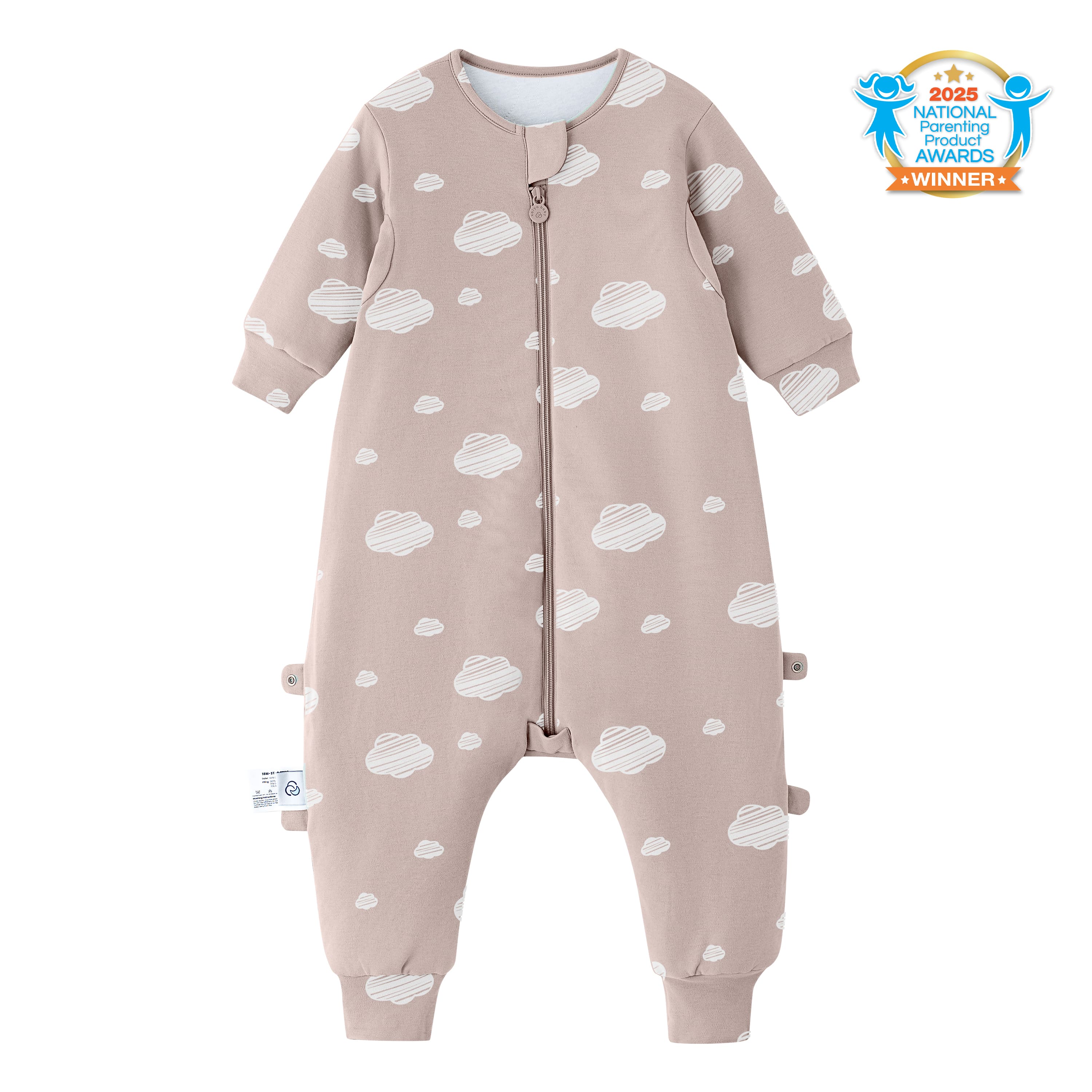 Warm Long Sleeve Sleep Sack Walker 2.5 TOG - Organic Cotton & Camel Wool - Pink Sky