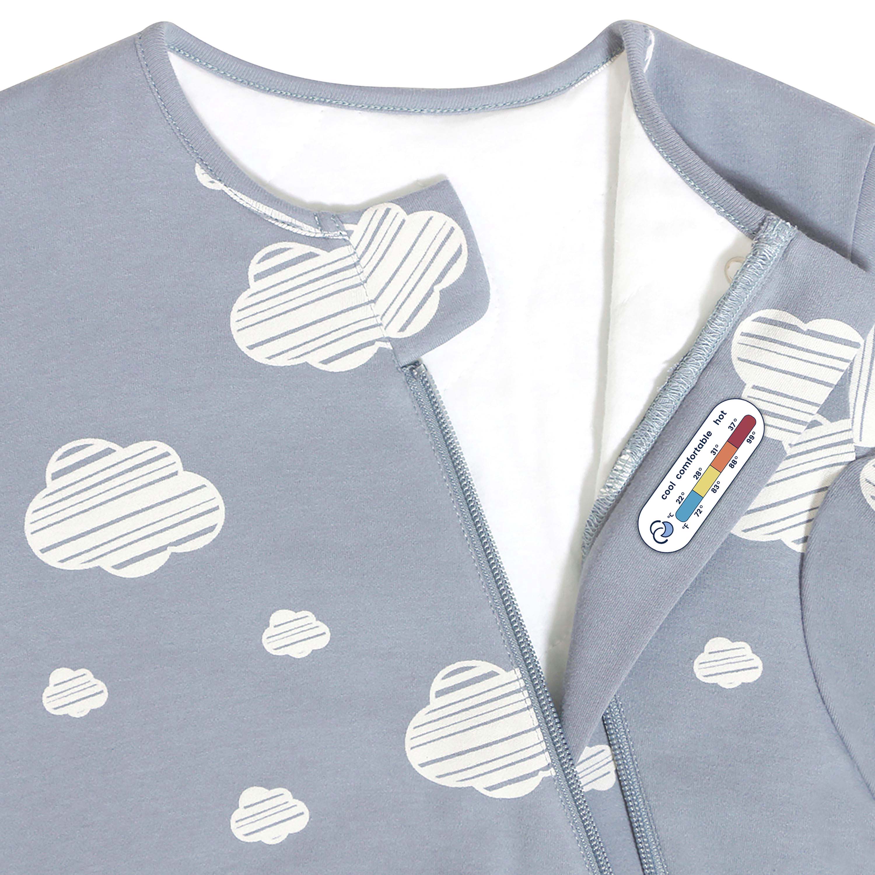 Organic Cotton & Camel Wool Warm Long Sleeve Sleep Sack Walker 2.5 TOG - Blue Sky