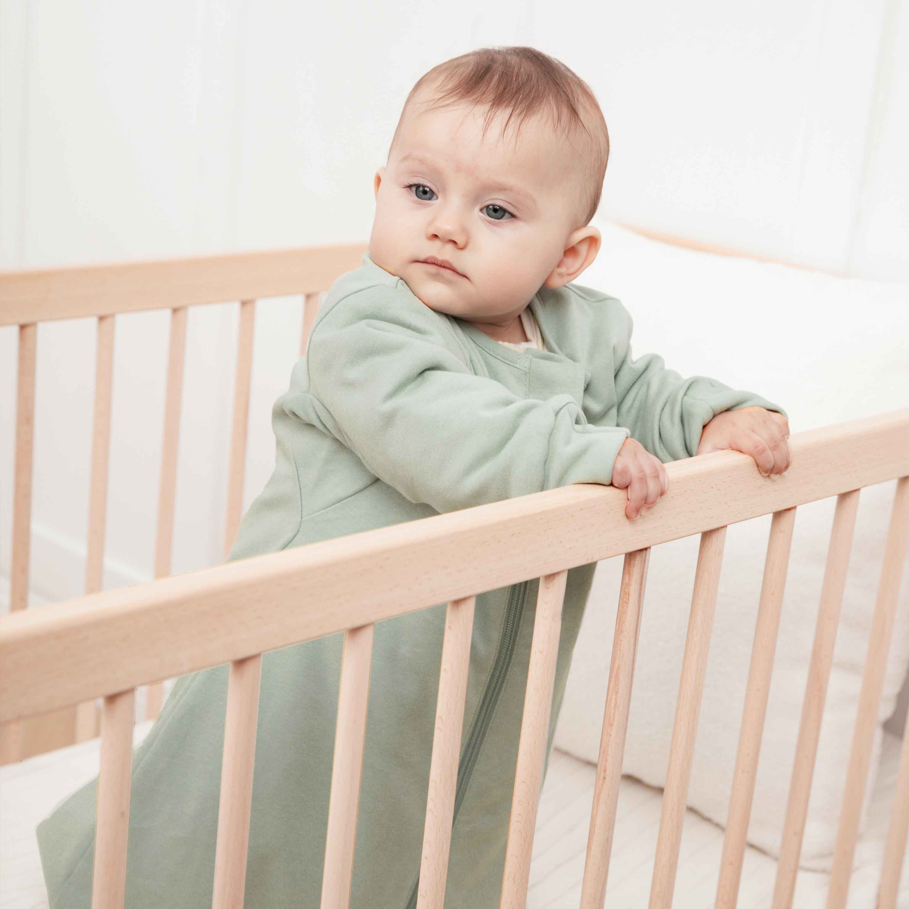 Organic Cotton & Camel Wool Winter Long Sleeve Sleeping Bag With Legs 3.5 TOG - Pea Green