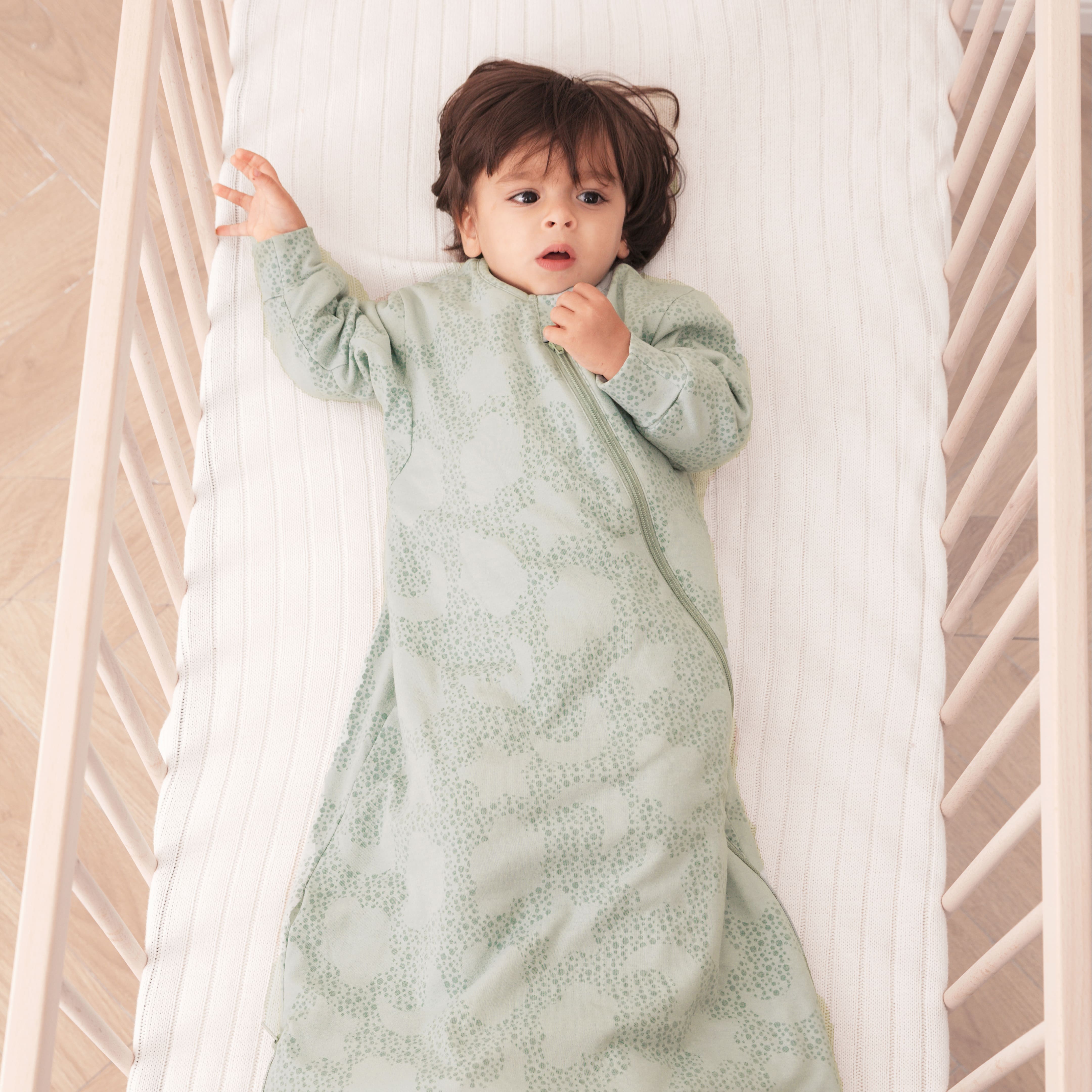 Camel Wool Long Sleeve Sleep Sack 2.5 TOG - Mint Sky
