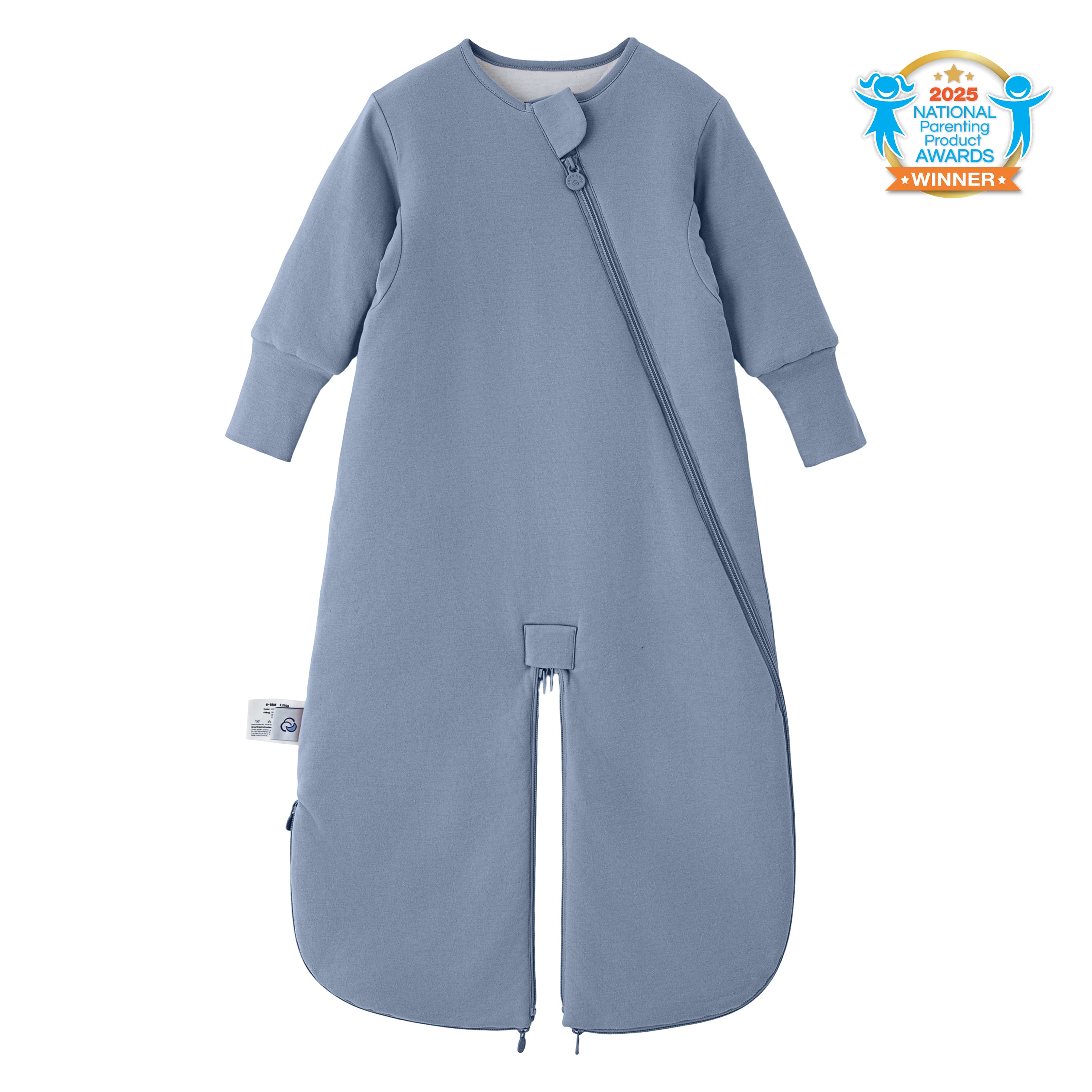 Sleep Suit Sack 3-in-1 2.5 TOG - Organic Cotton & Camel Wool - Misty Blue
