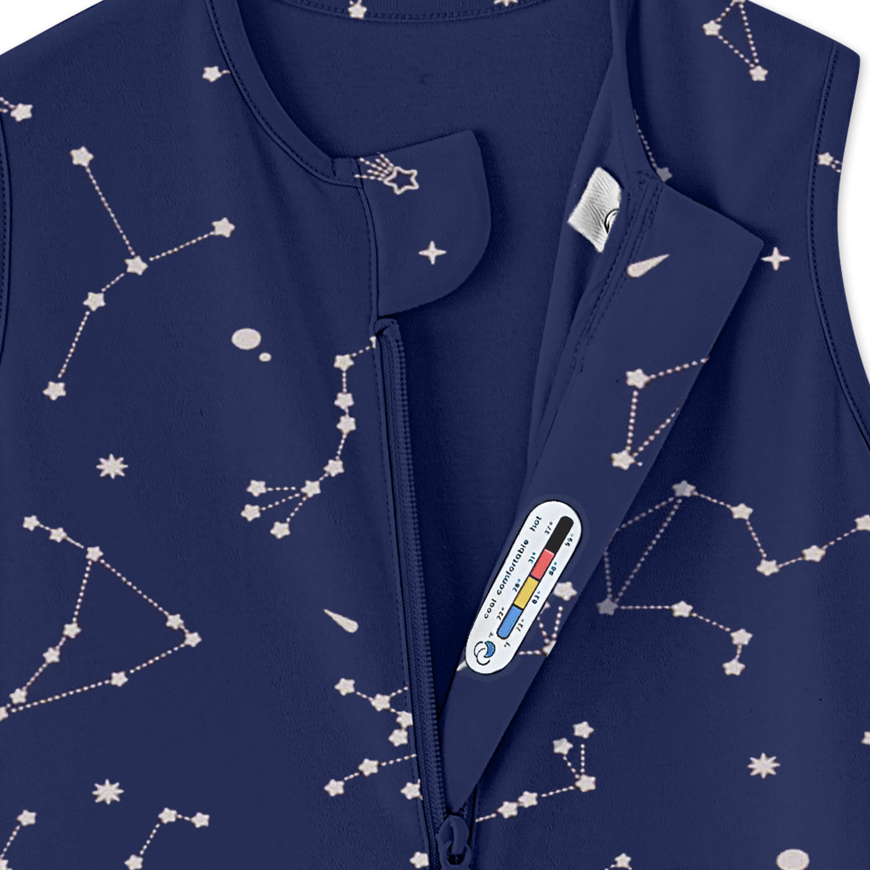 Organic Sleeveless Sleep Sack With Feet 0.5 TOG - Constellation