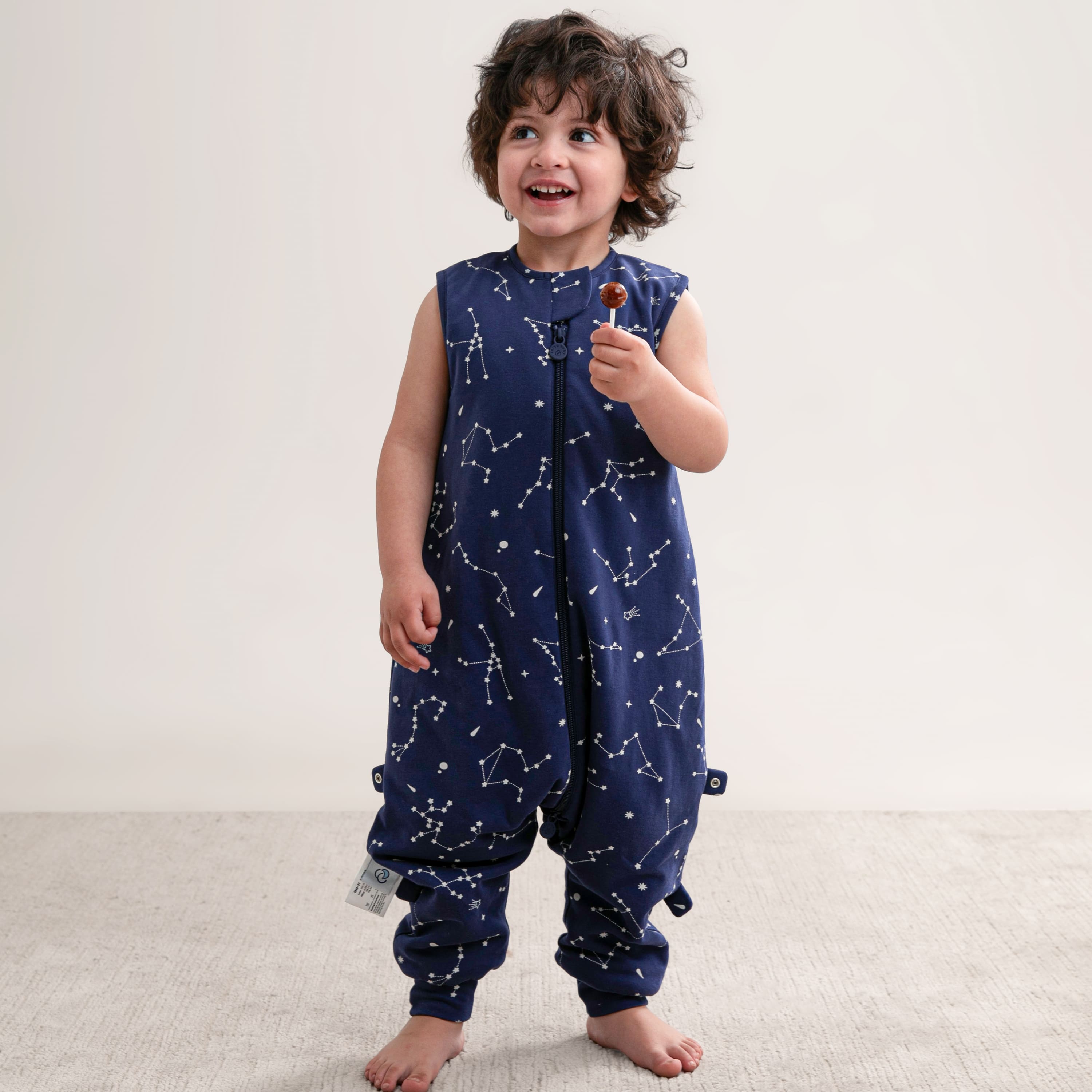 Organic Sleeveless Sleep Sack With Feet 0.5 TOG - Constellation