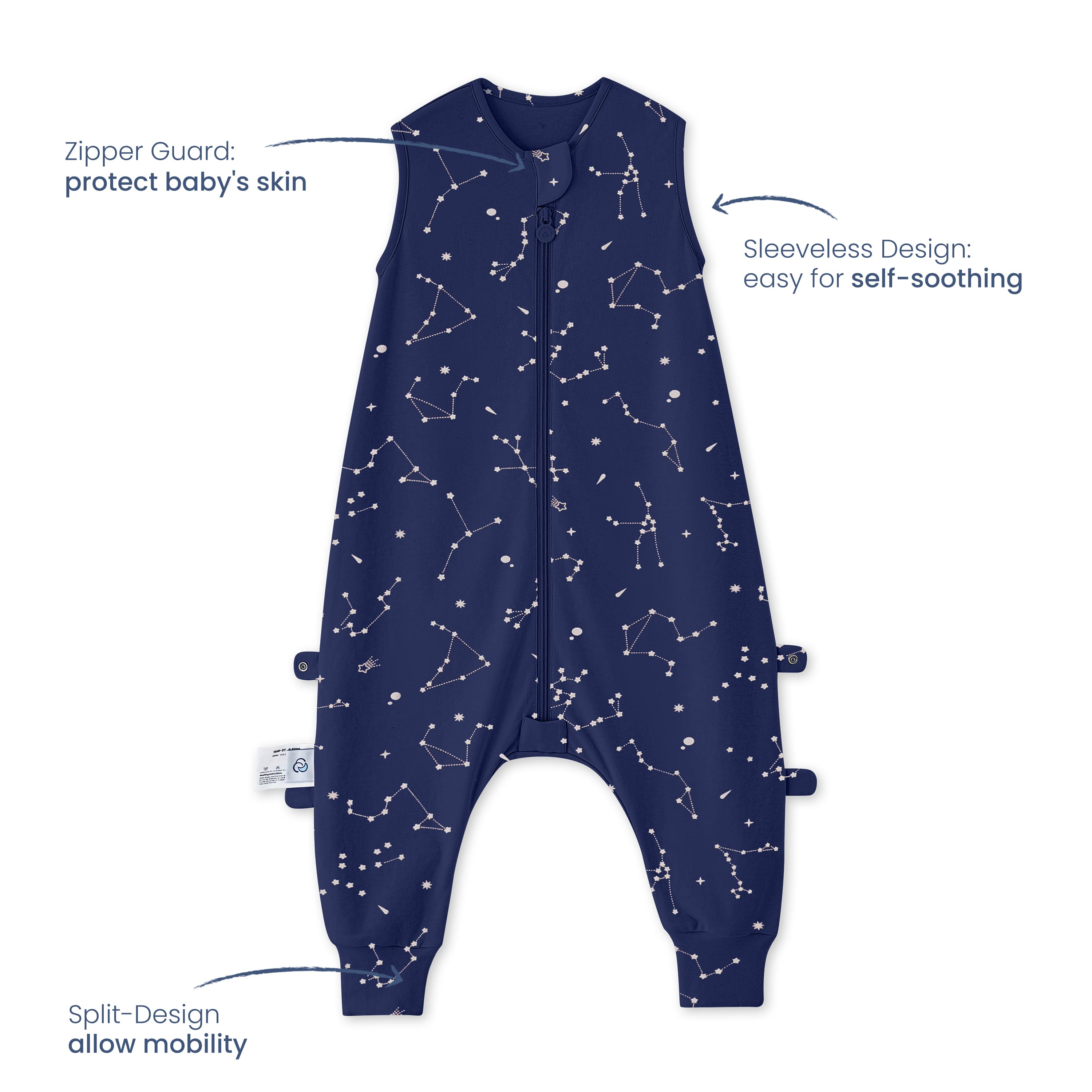Organic Sleeveless Sleep Sack Walker 0.5 TOG - Constellation
