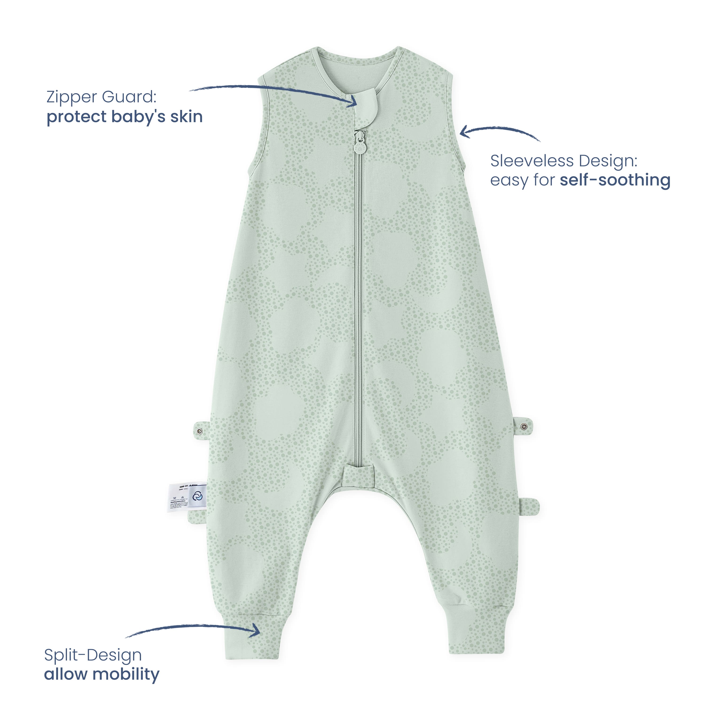 Organic Sleeveless Sleep Sack Walker 0.5 TOG - Mint Sky