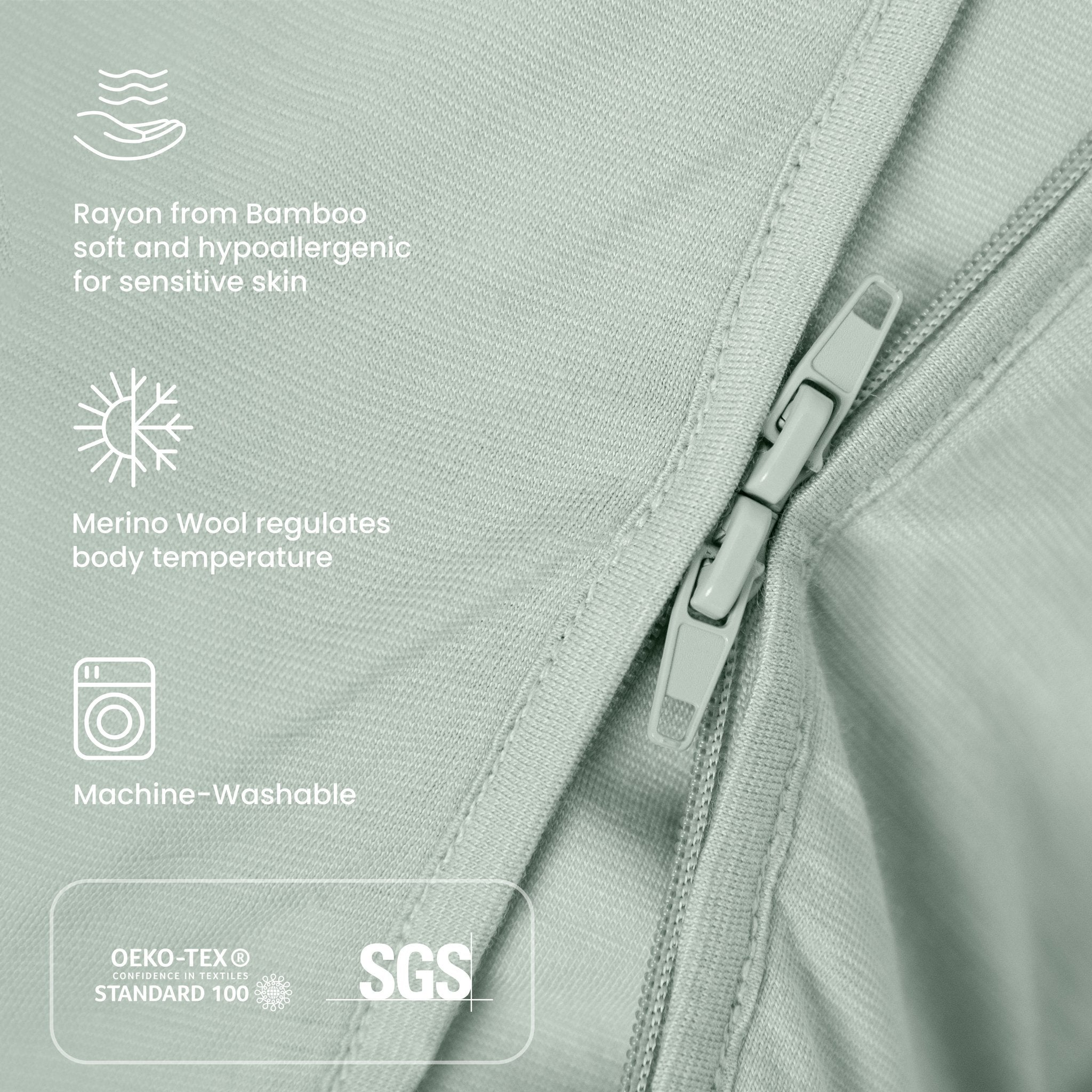 ClimaCuddle® Zipped Baby Romper - Merino Wool & Rayon Bamboo 3-Pack Bundle