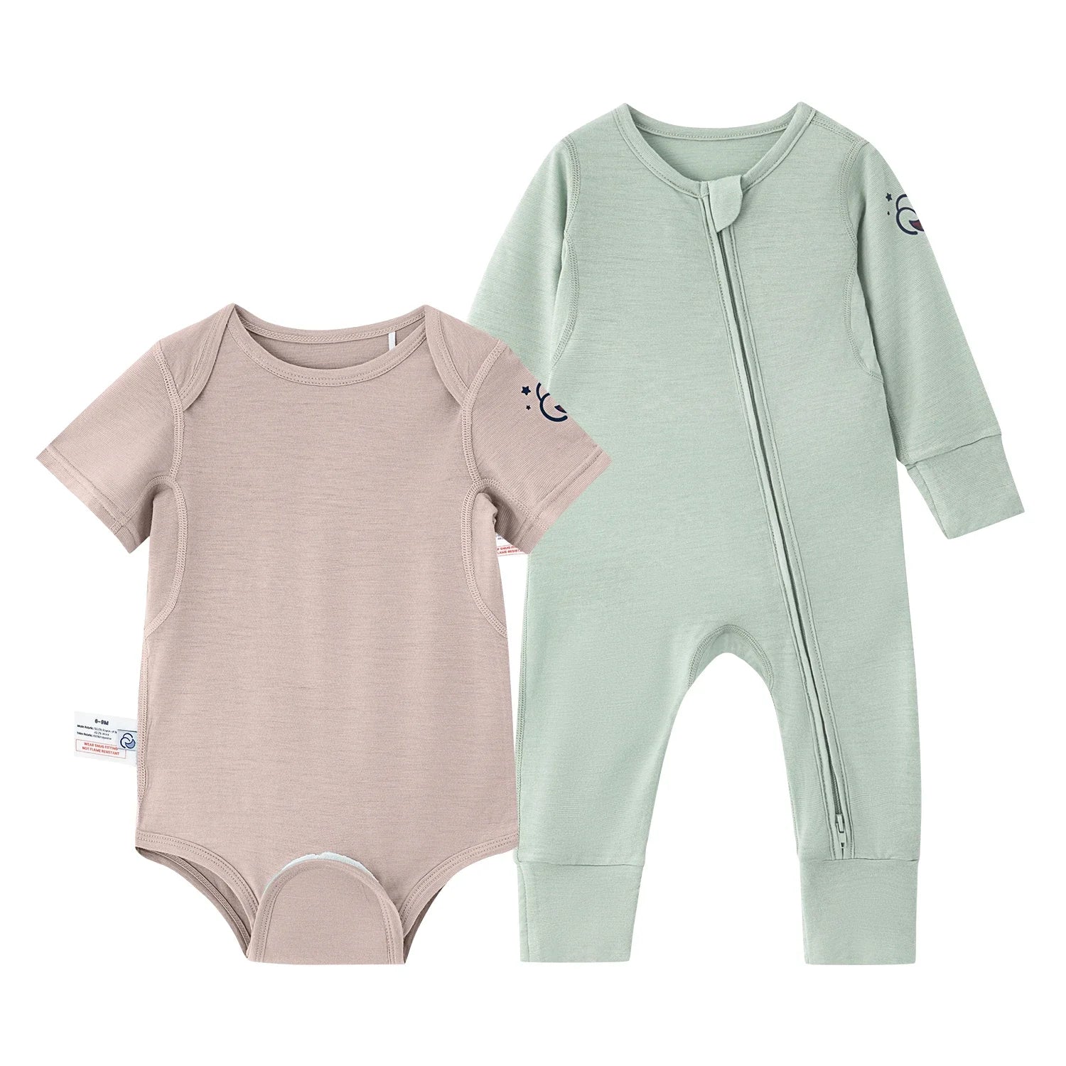 ClimaCuddle® Zipped Baby Romper - Merino Wool & Bamboo Rayon Bodysuit and Romper