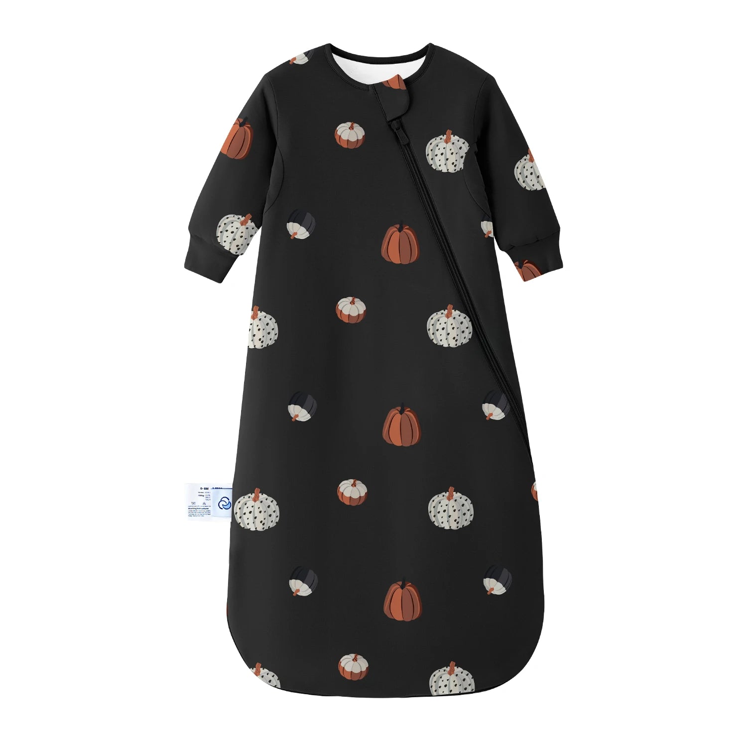 warm-long-sleeve-sleep-sack-2-5-tog-organic-cotton-camel-wool-pumpkin-dots