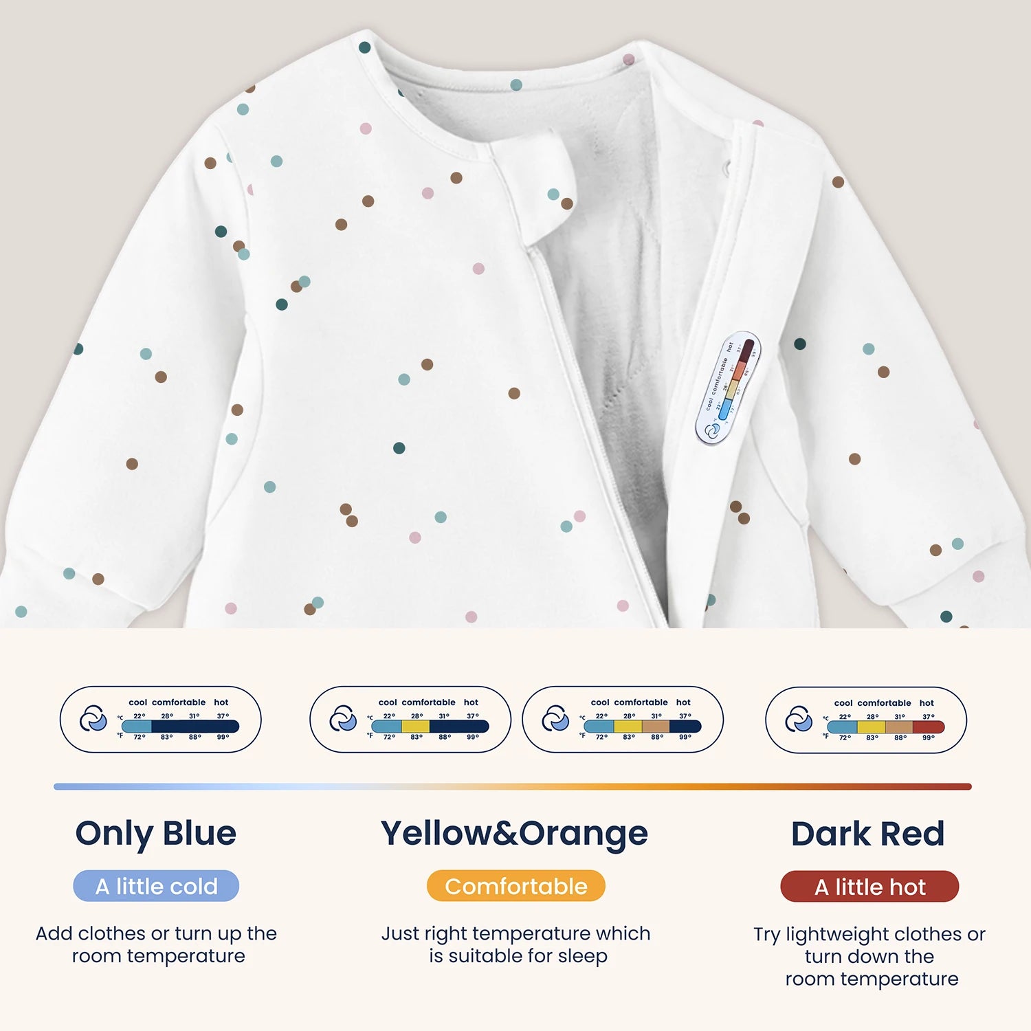 warm-long-sleeve-sleep-sack-2-5-tog-organic-cotton-camel-wool-spark-dots-temperatre-sticker