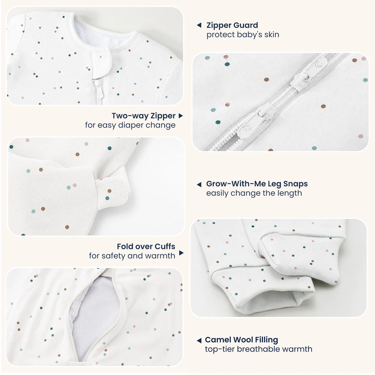 warm-long-sleeve-sleep-sack-walker-2-5-tog-organic-cotton-camel-wool-spark-dots