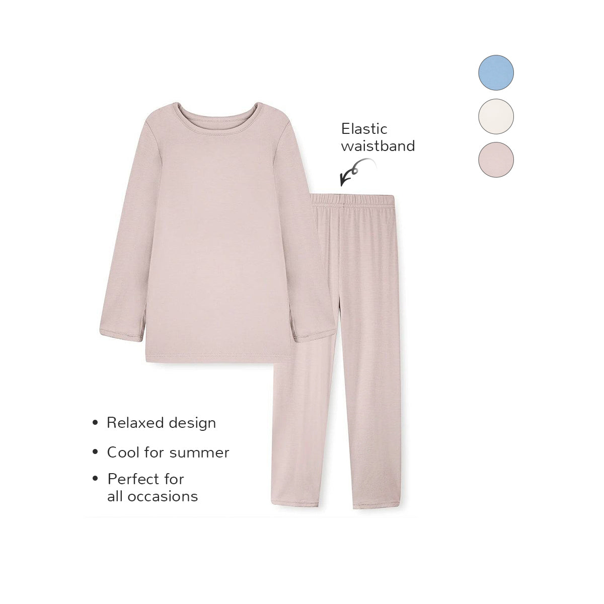 Bamboo Baby Toddler Long Sleeve Pajama Set - Dark Pink