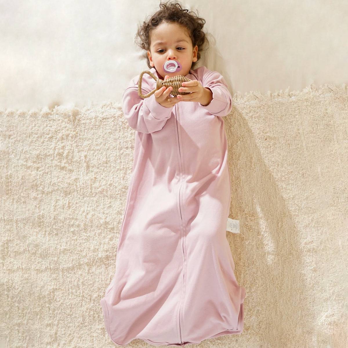 Front Opening Long Sleeve Sleep Sack - Cameo Pink
