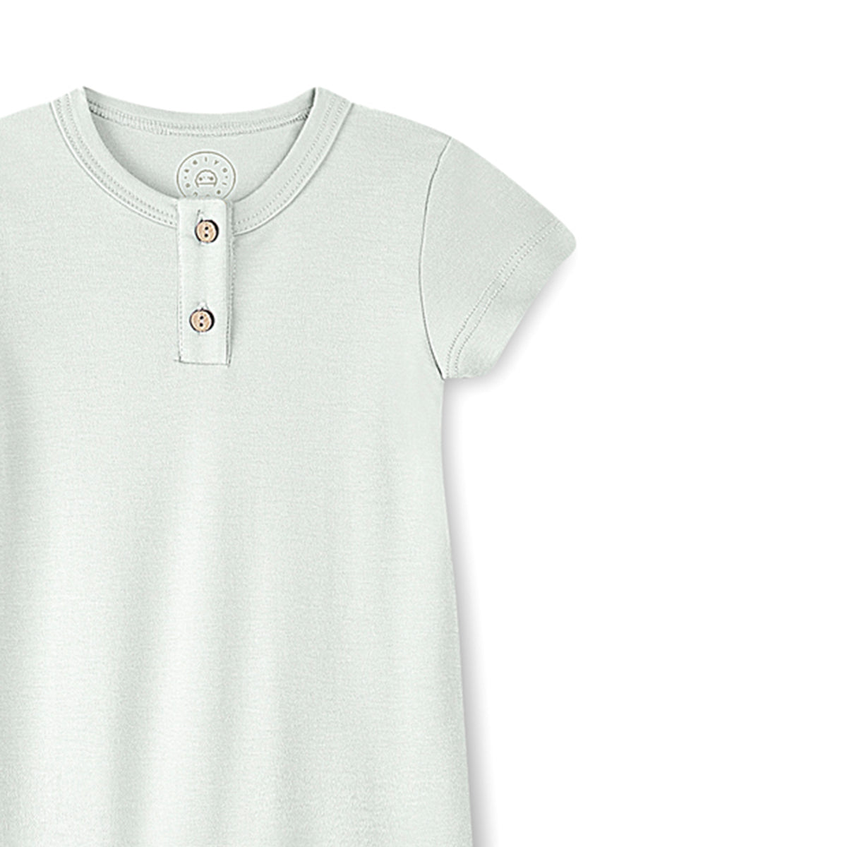 Half Sleeves Button Custom Romper - Whisper Green